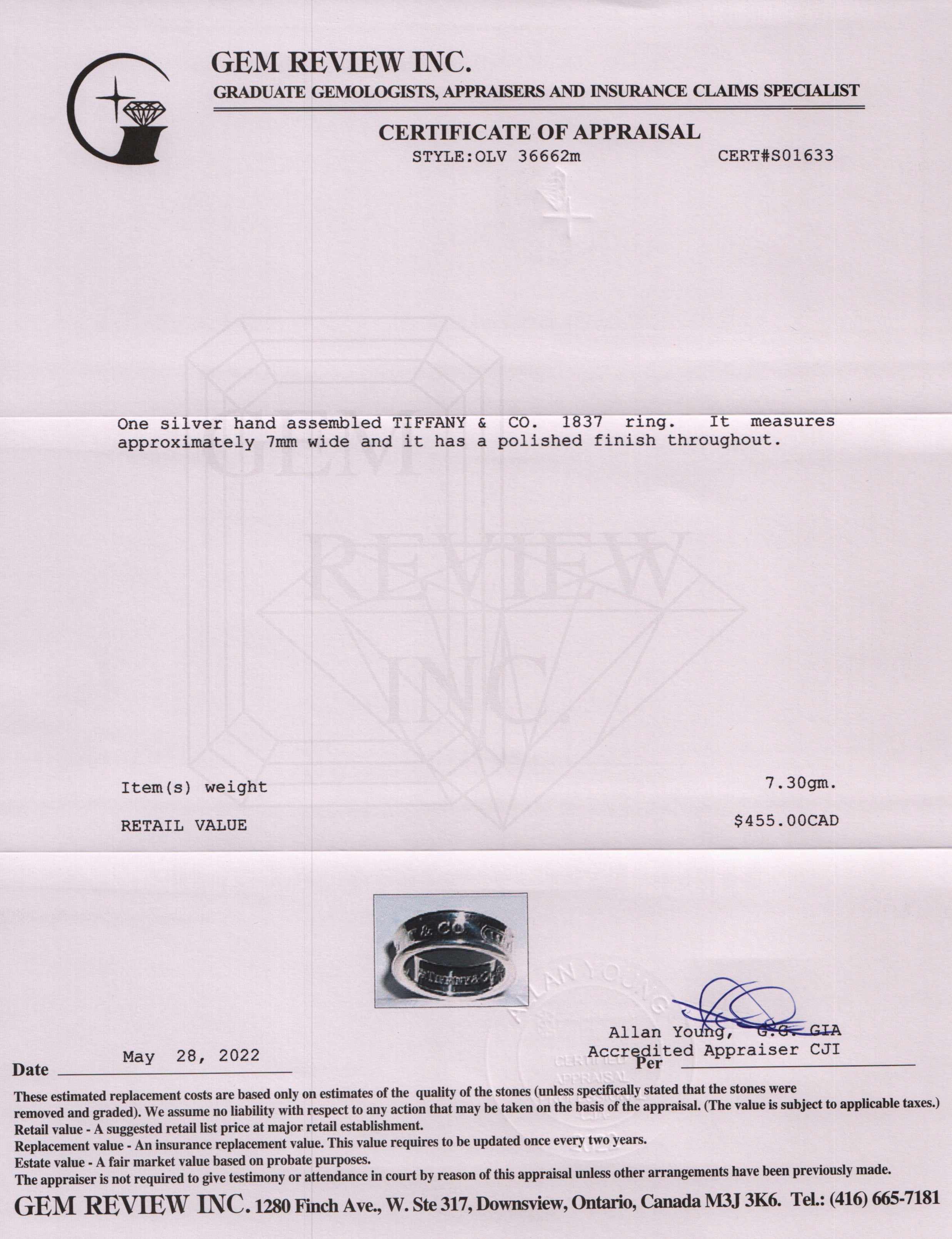 Tiffany & Co. 1837 Ring