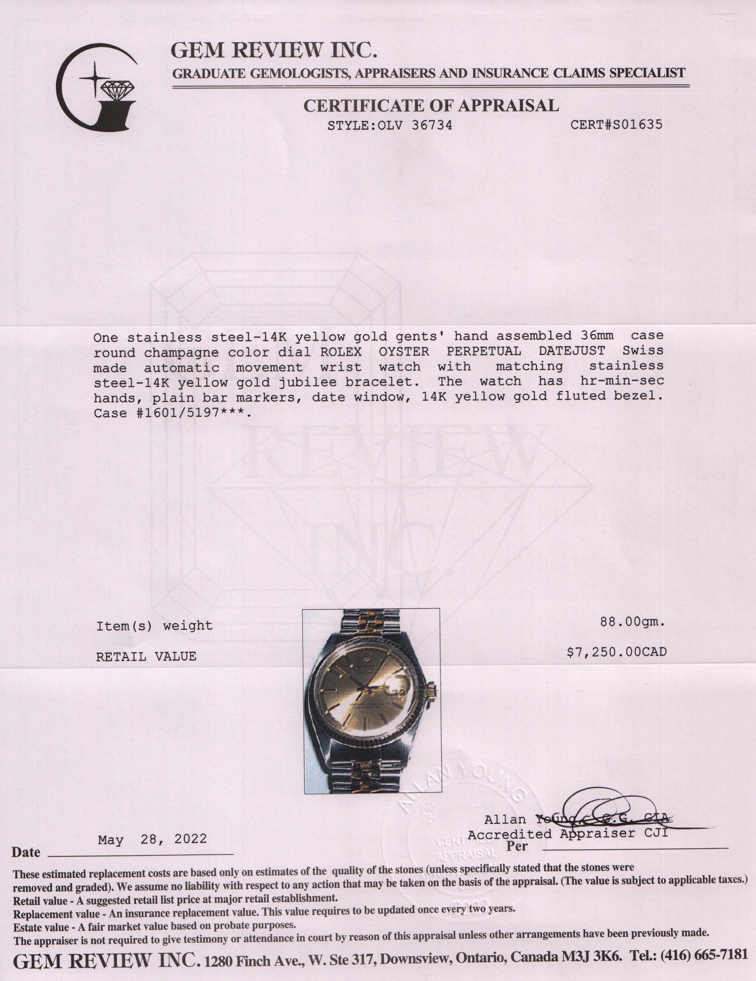 Rolex Two-Tone Datejust 36 mm Watch