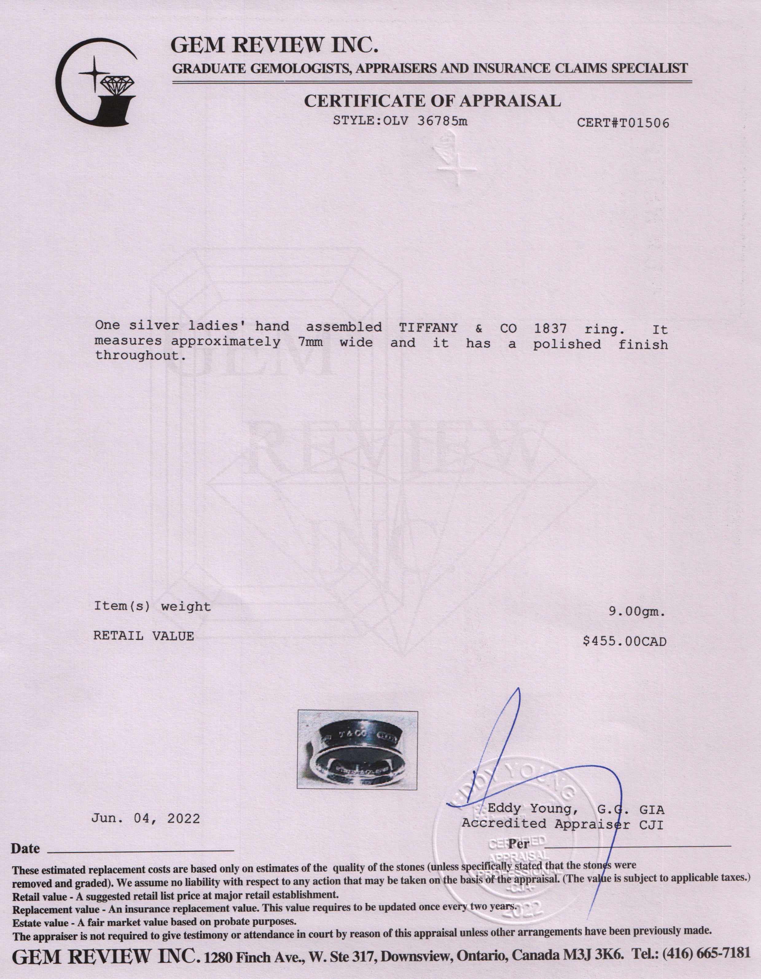 Tiffany & Co. 1837 Ring