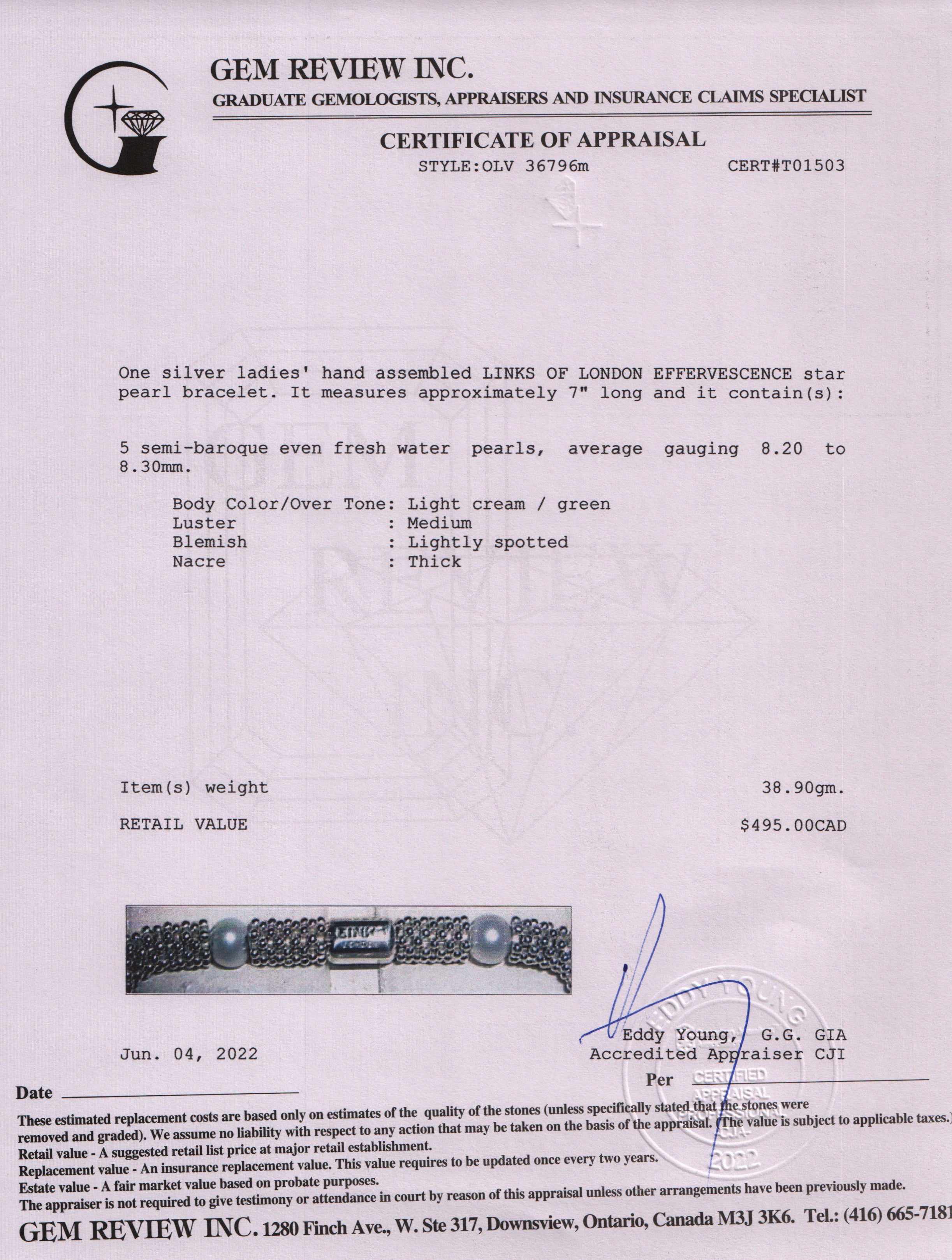 Links of London Effervescence Star Pearl Bracelet