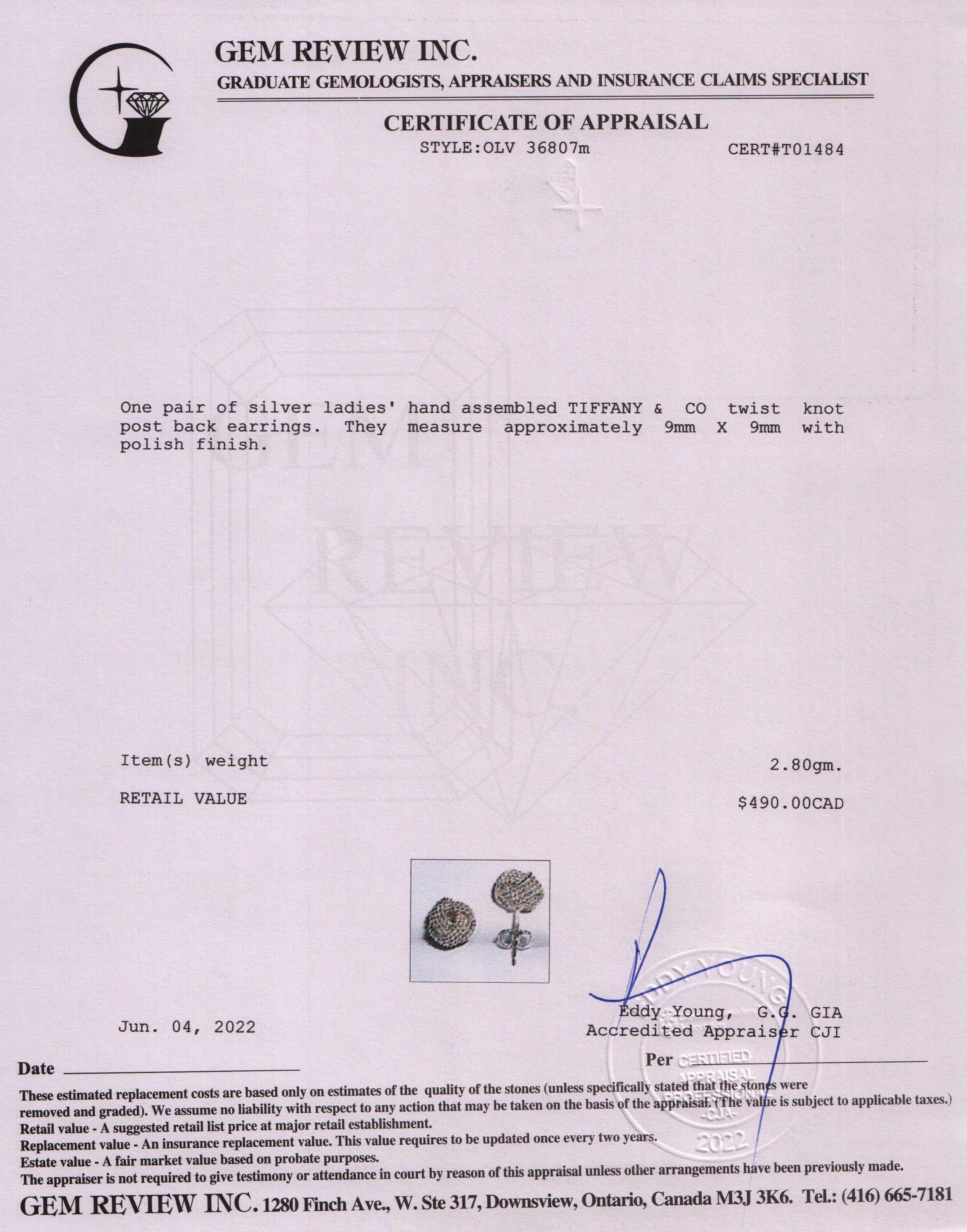 Tiffany & Co. Twist Knot Earrings