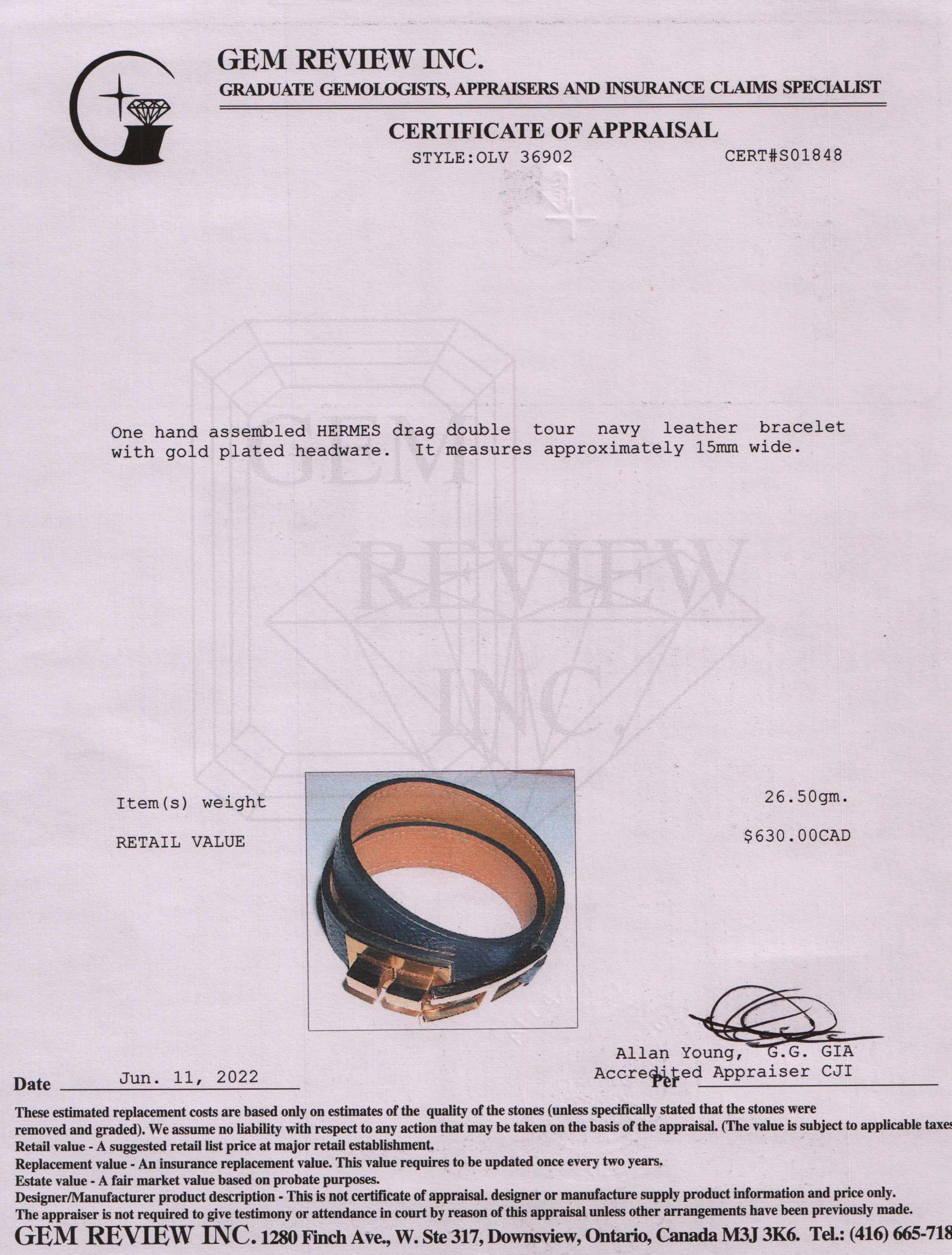 Hermes Drag Double Tour Bracelet w/ Box