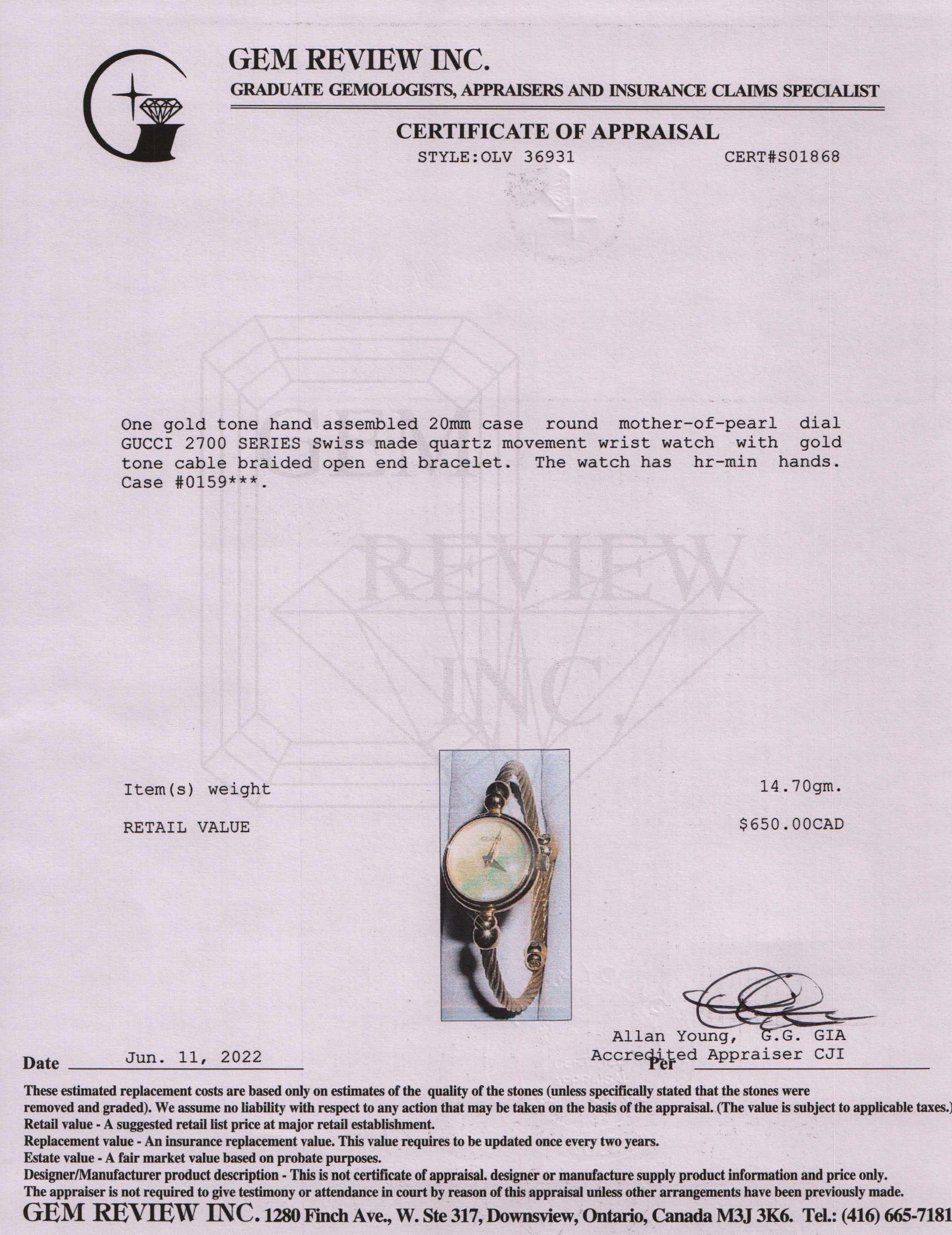 Gucci 2700 Series Watch