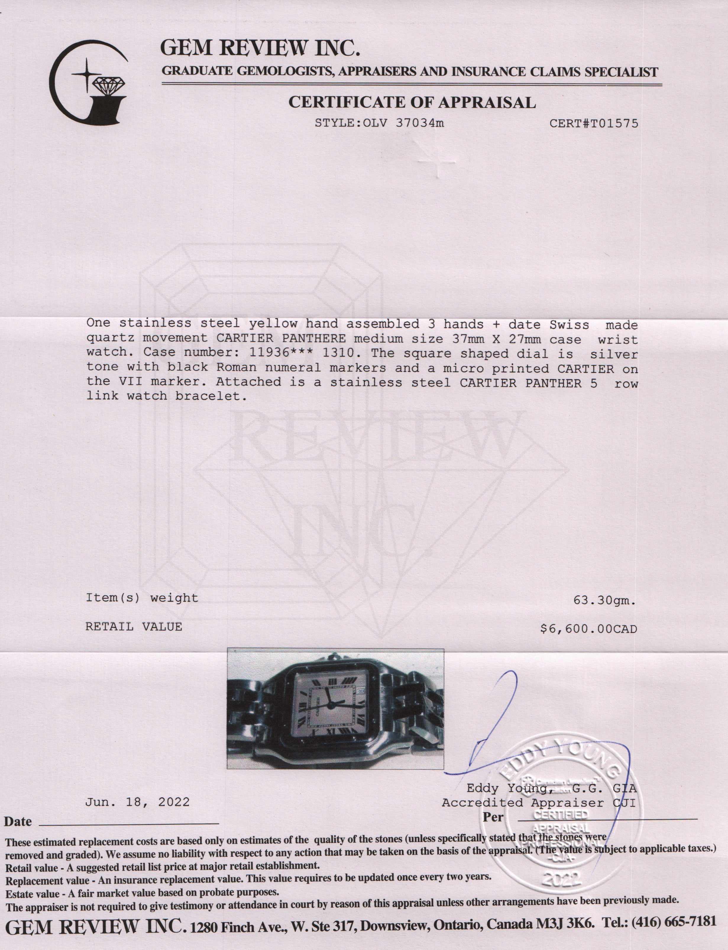 Cartier Panthere de Cartier Watch, Medium Model