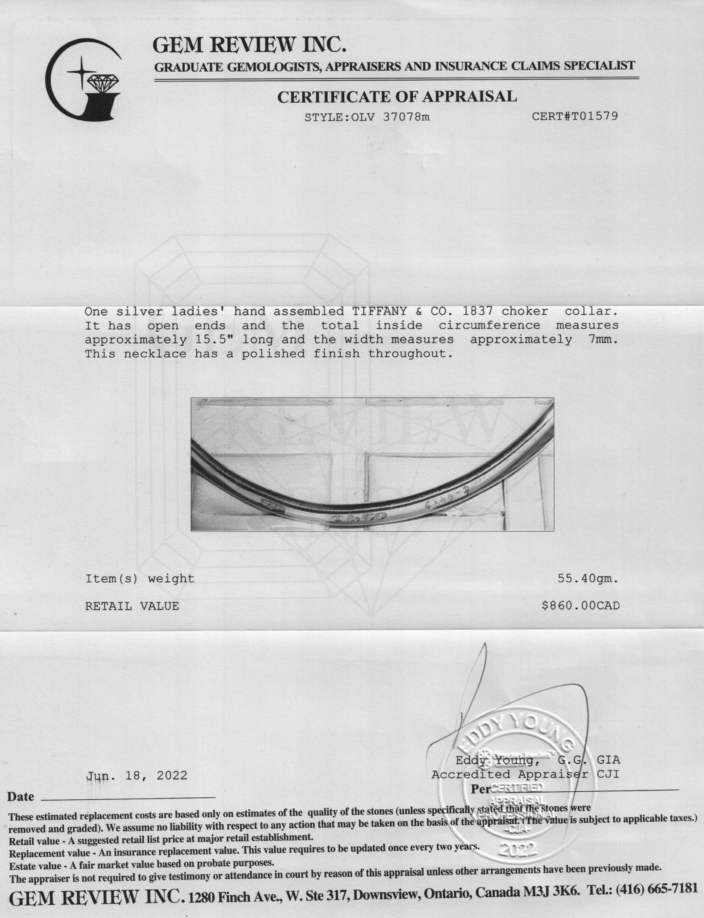 Tiffany & Co. 1837 Collar Necklace