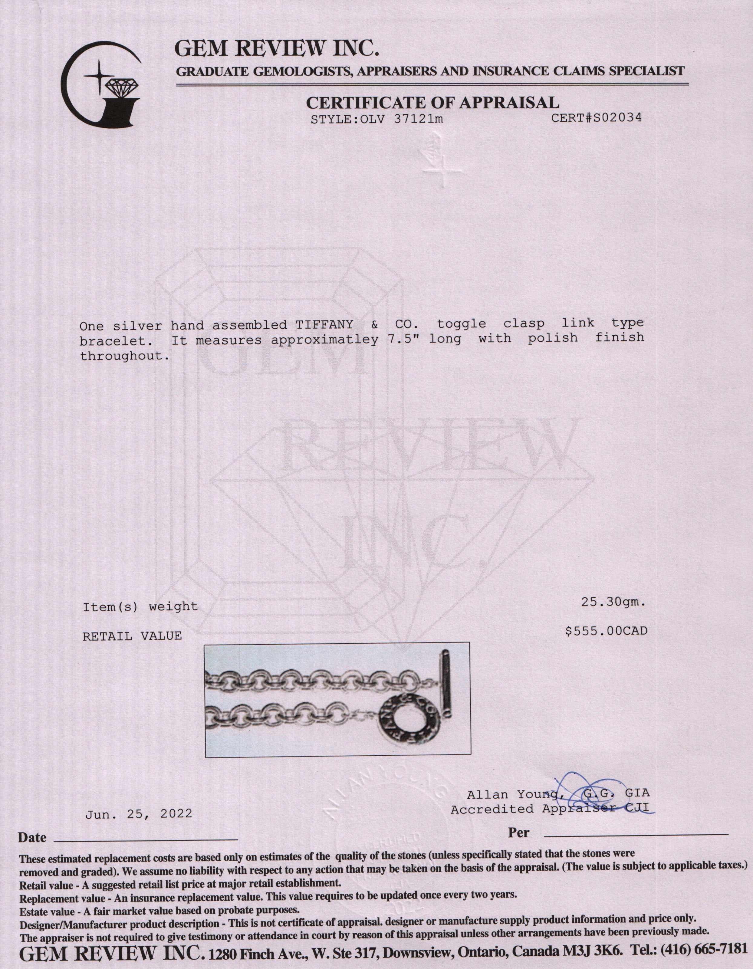 Tiffany & Co. Toggle Bracelet