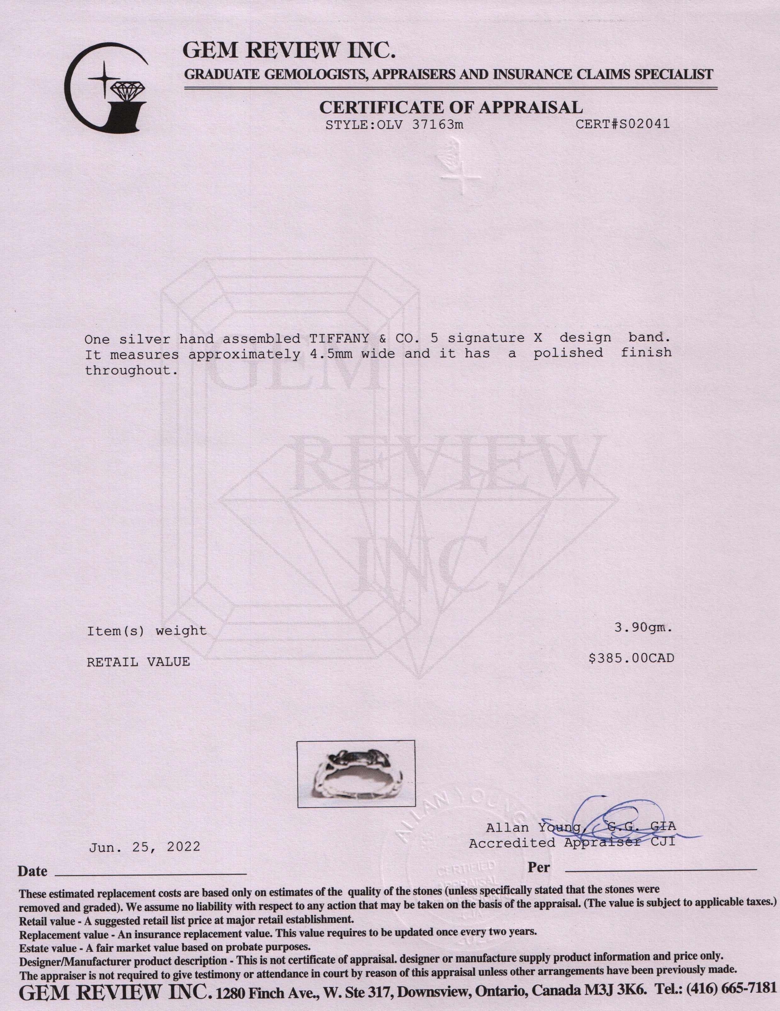 Tiffany & Co. X Band Ring