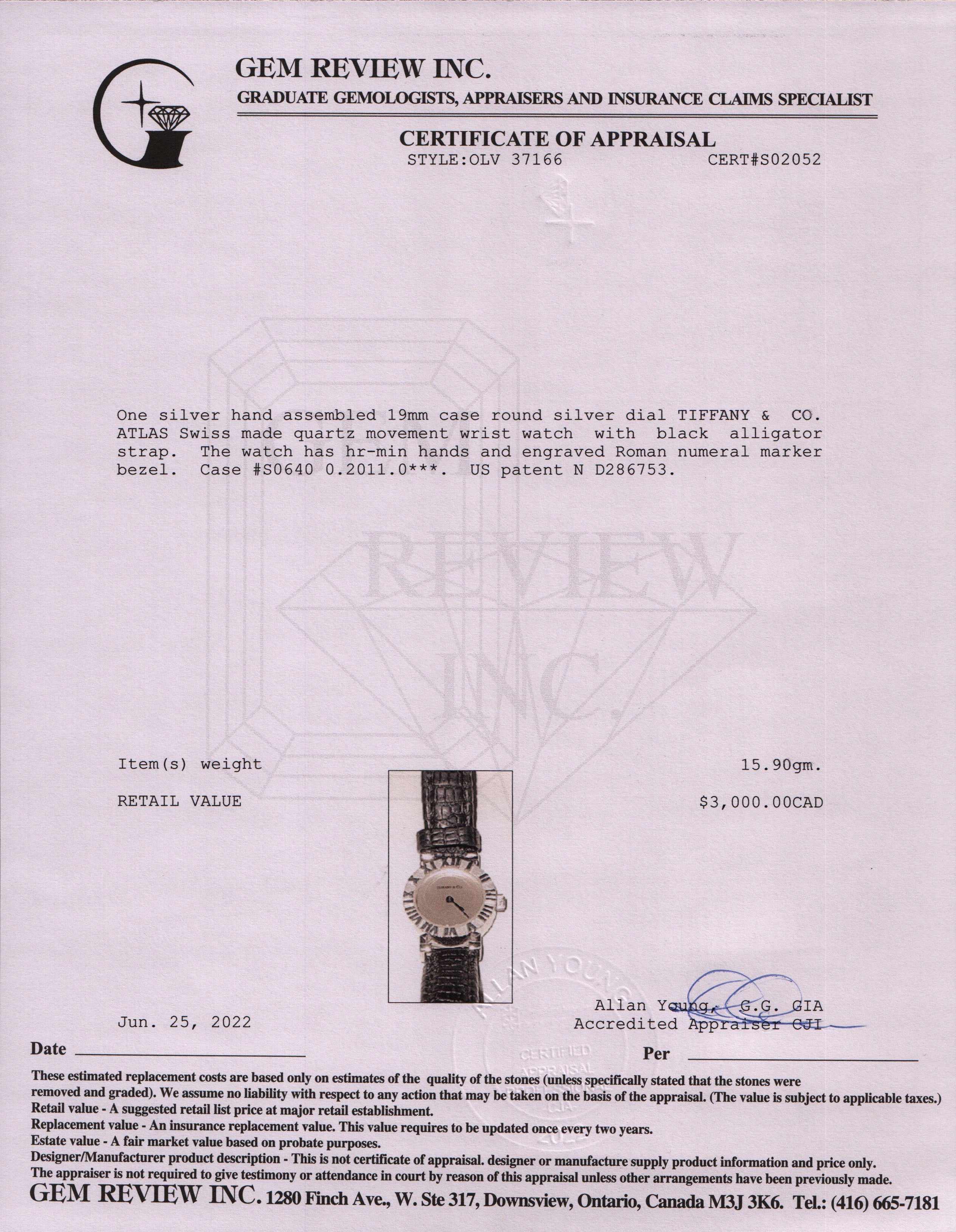 Tiffany & Co. Sterling Silver Atlas Watch