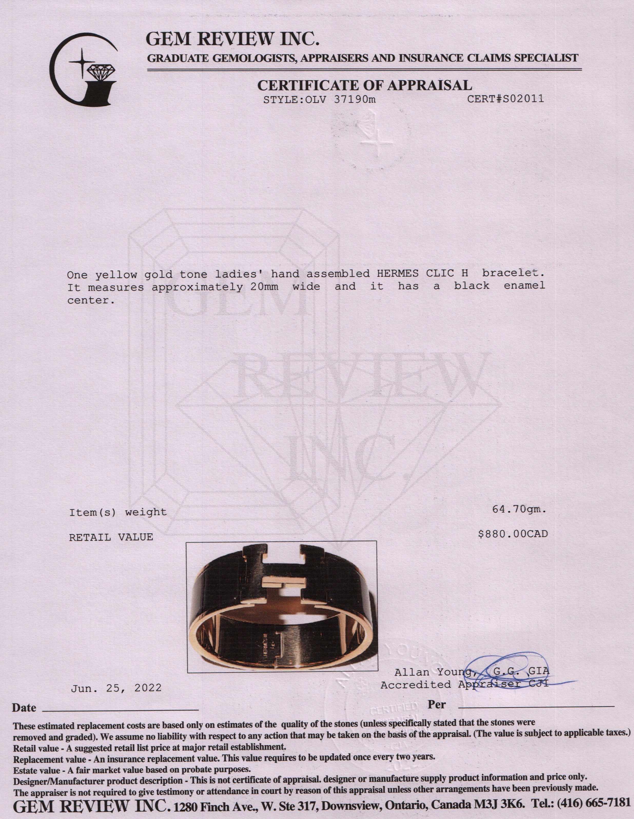 Hermes Clic Clac H Bracelet w/ Box