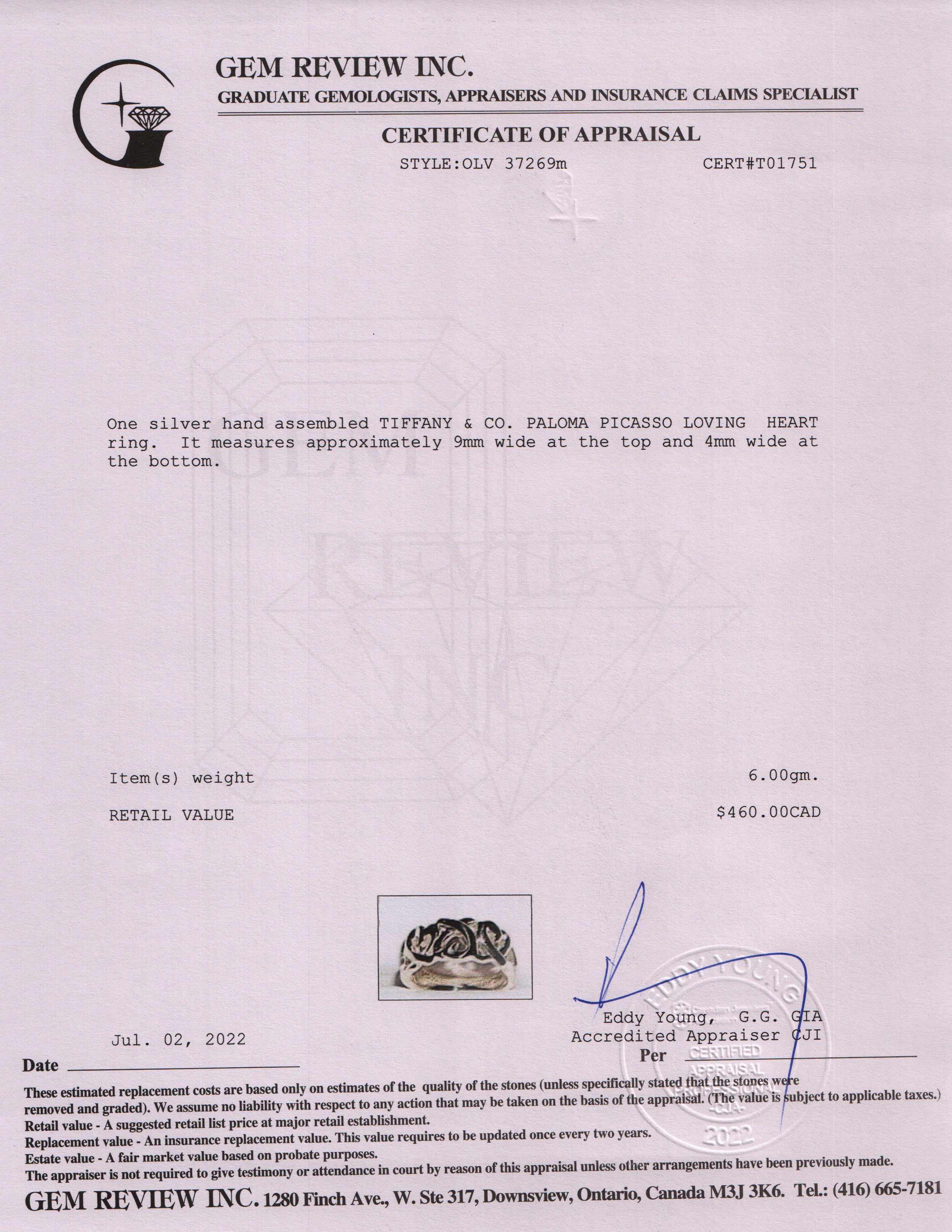 Tiffany & Co. Paloma Picasso Loving Heart Ring