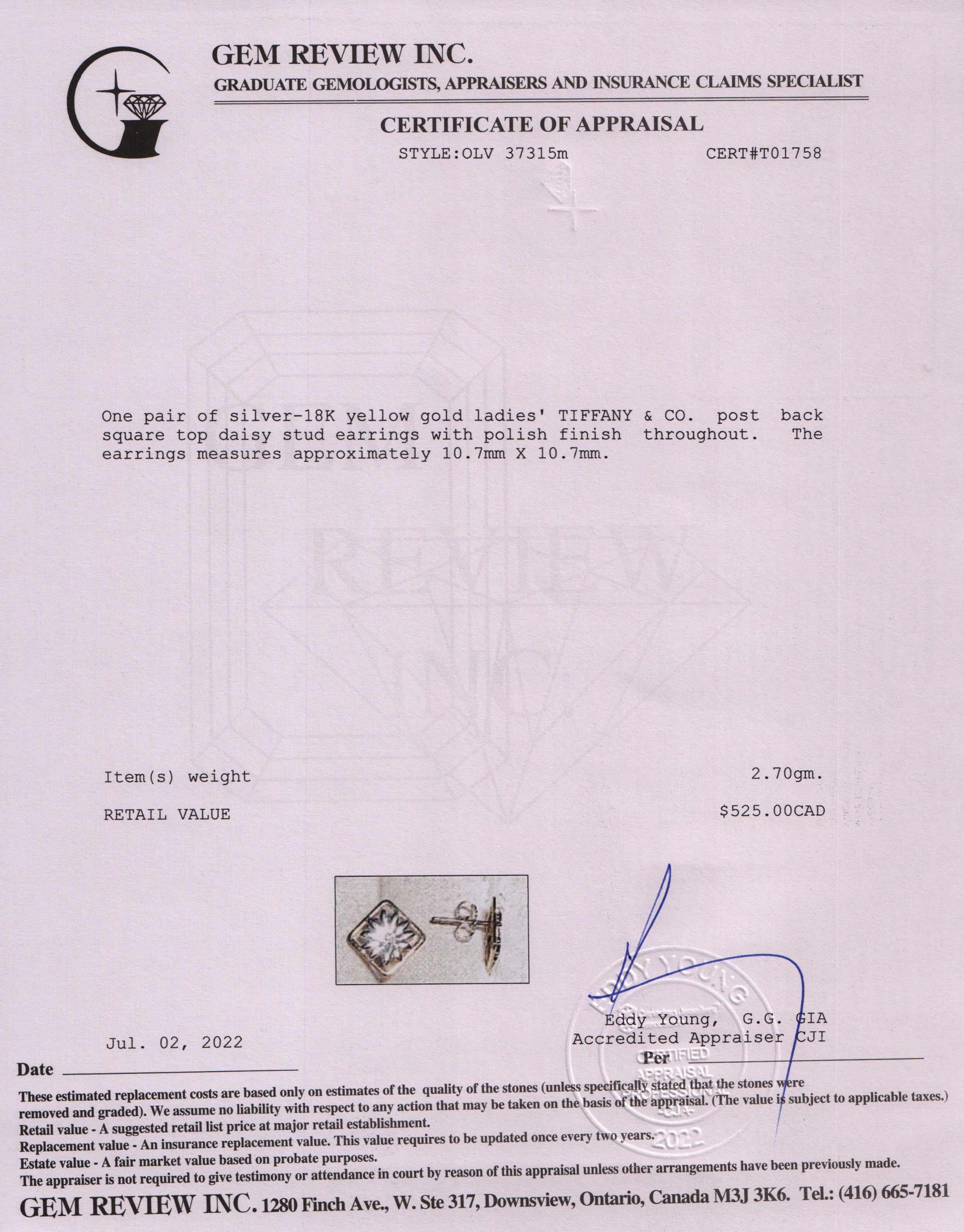 Tiffany & Co. Two-Tone Daisy Stud Earrings