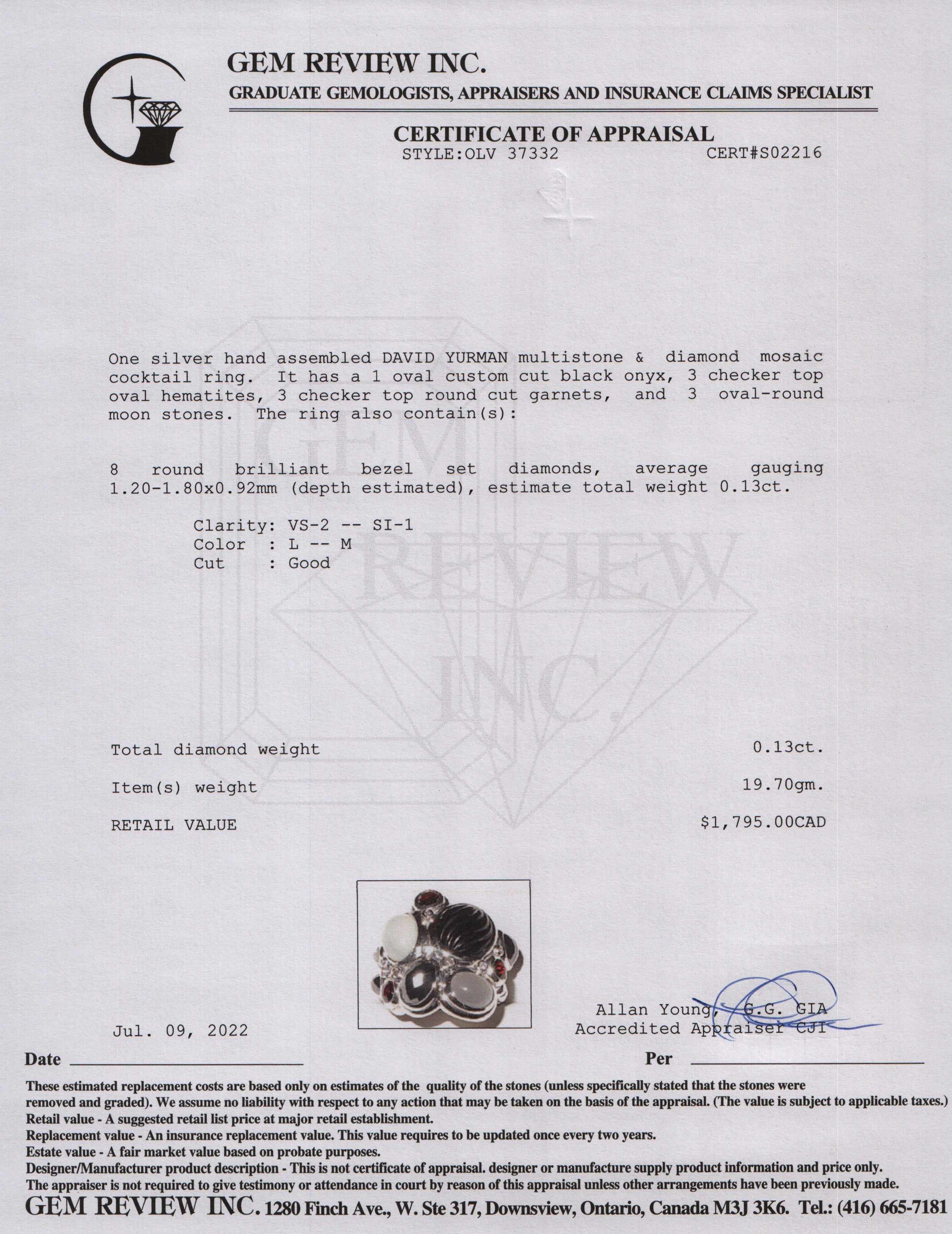 David Yurman Multistone & Diamond Mosaic Cocktail Ring