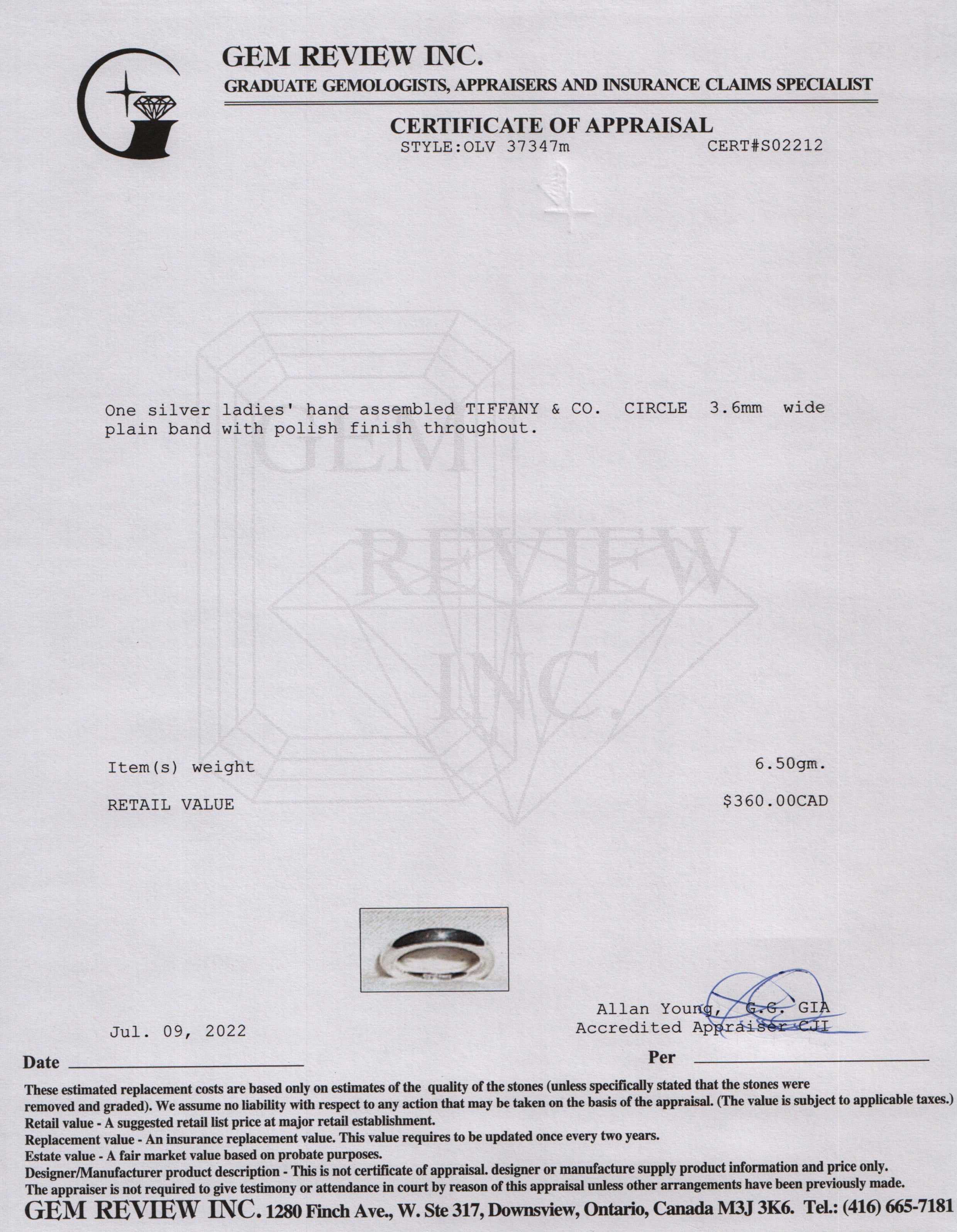 Tiffany & Co. Circle Band Ring