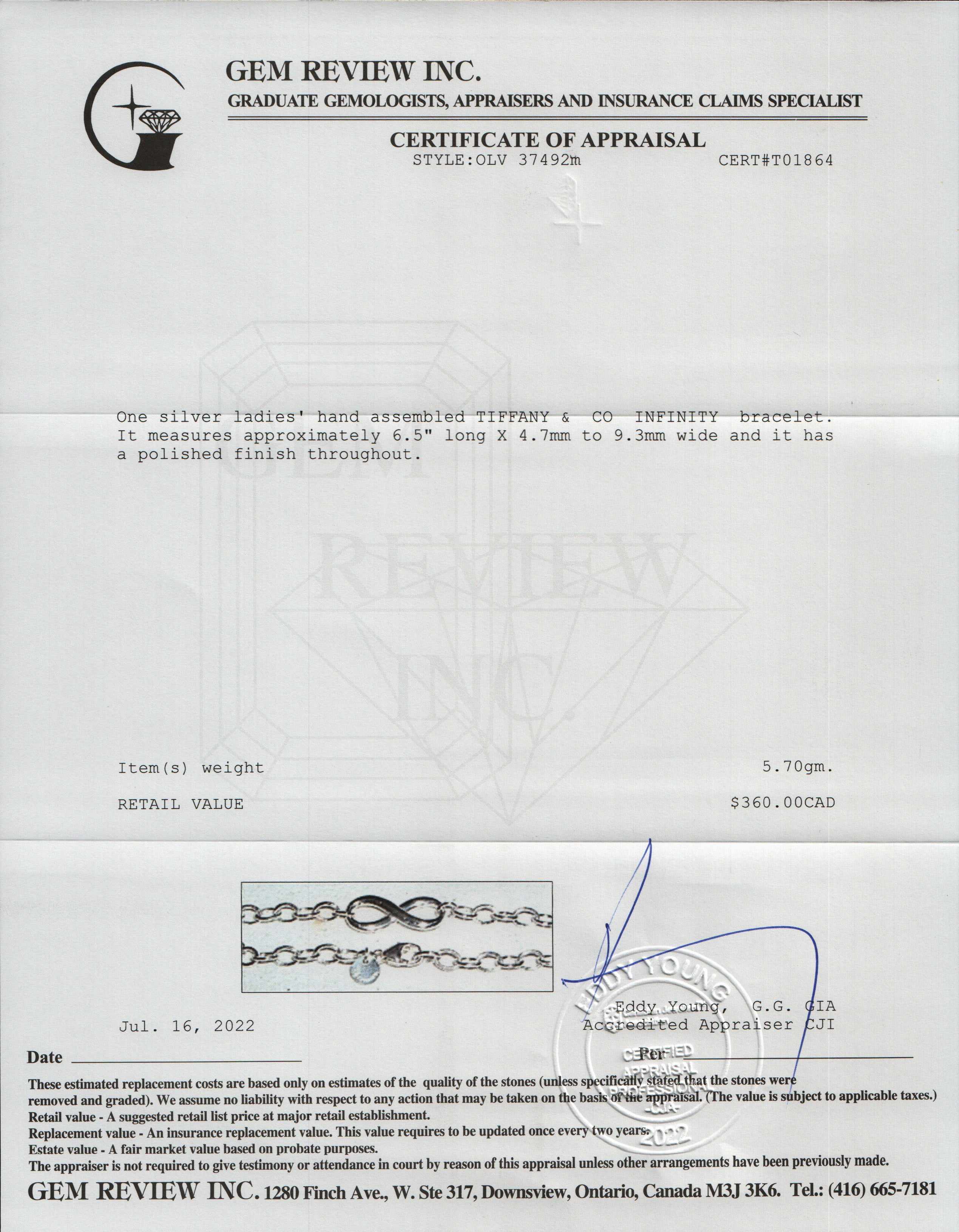 Tiffany & Co. Infinity Link Bracelet