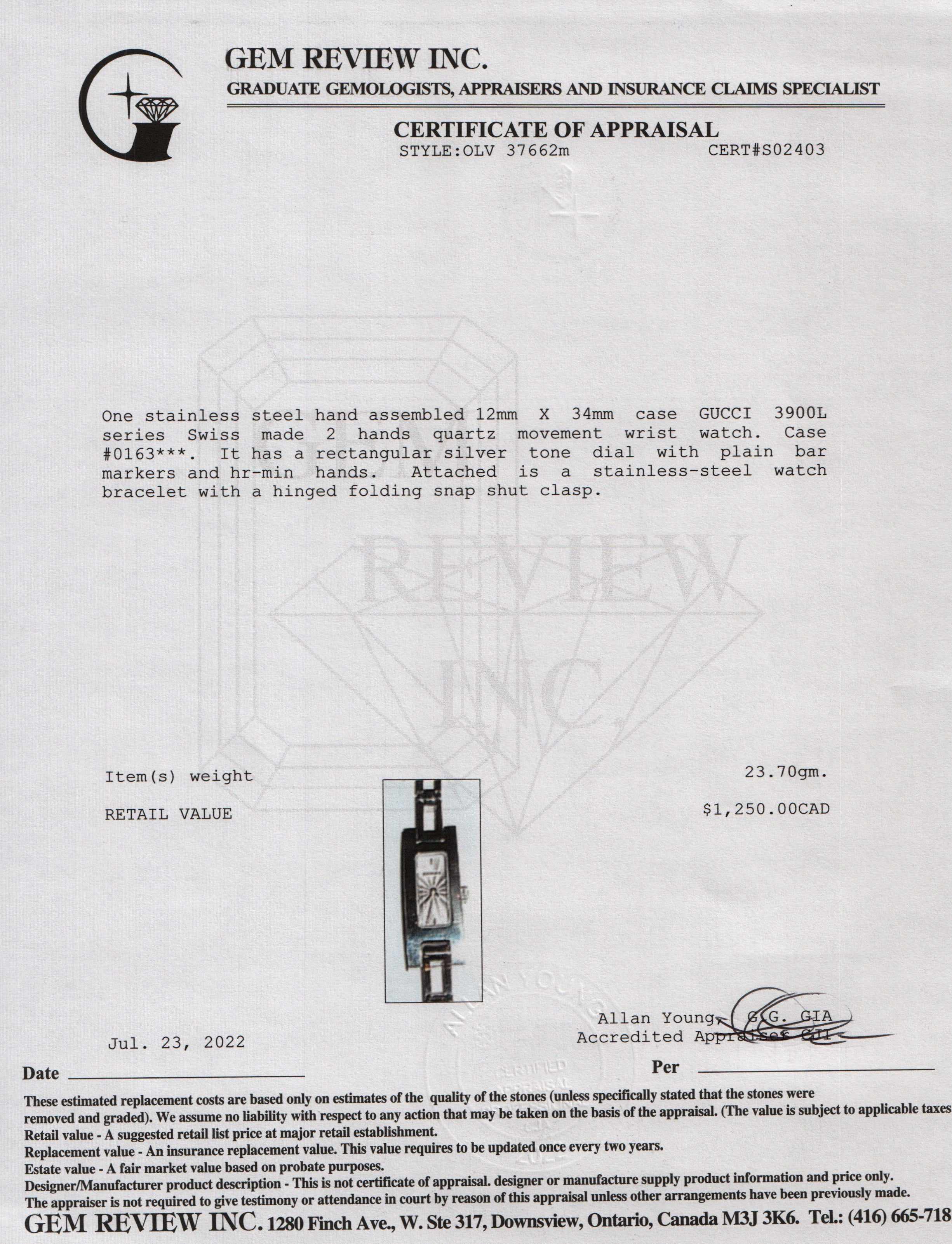 Gucci 3900 Series Watch