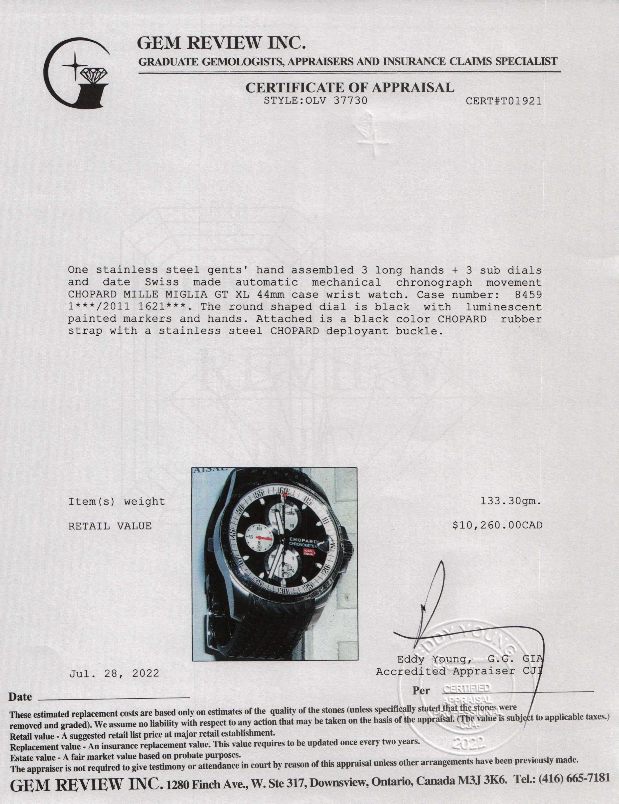Chopard Mille Miglia GT XL Chronograph Automatic Watch
