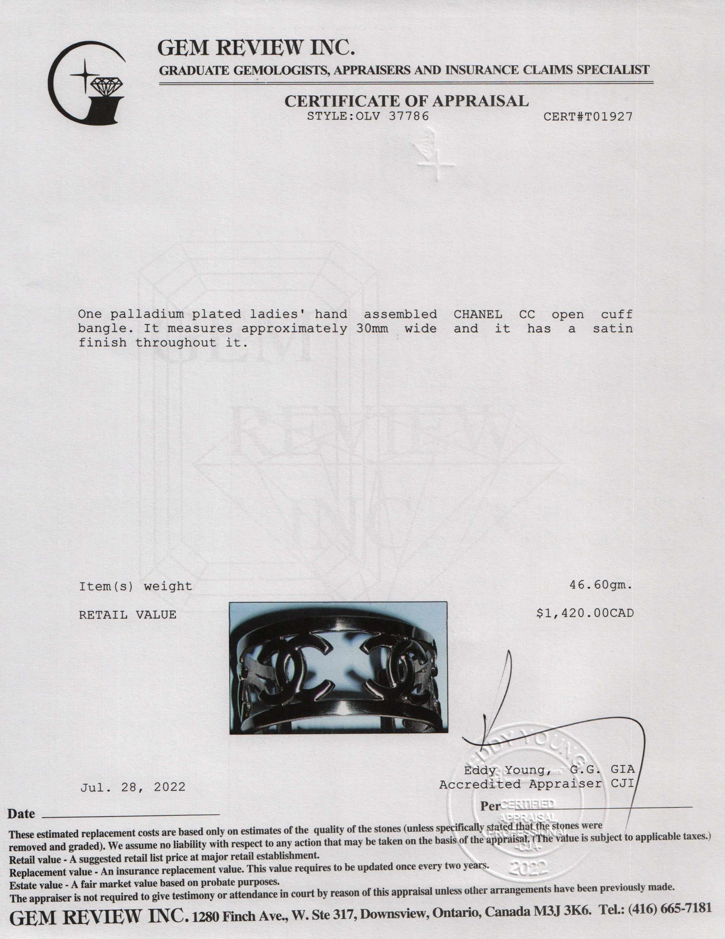 Chanel CC Open Cuff Bracelet