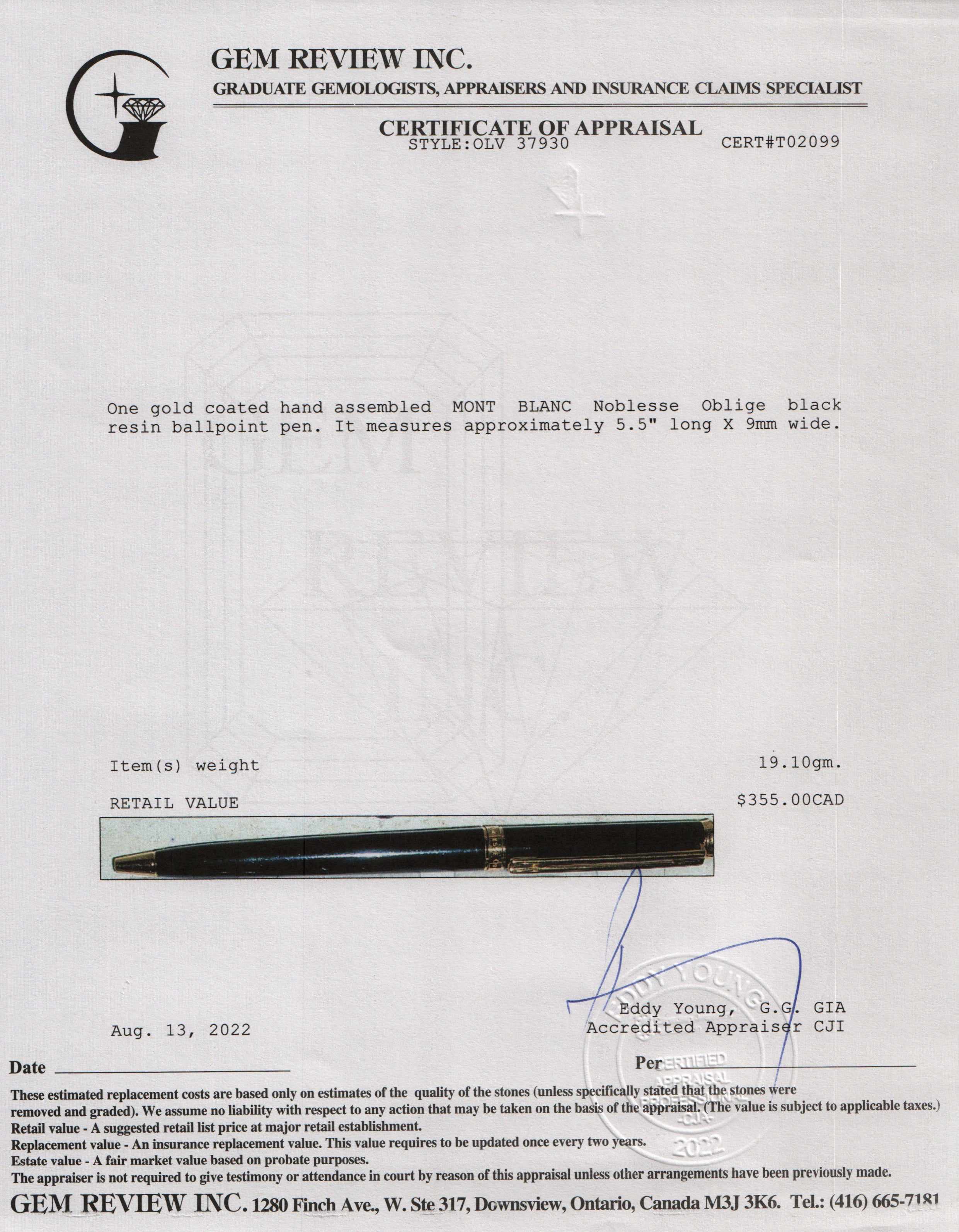 Montblanc Noblesse Oblige Ballpoint Pen