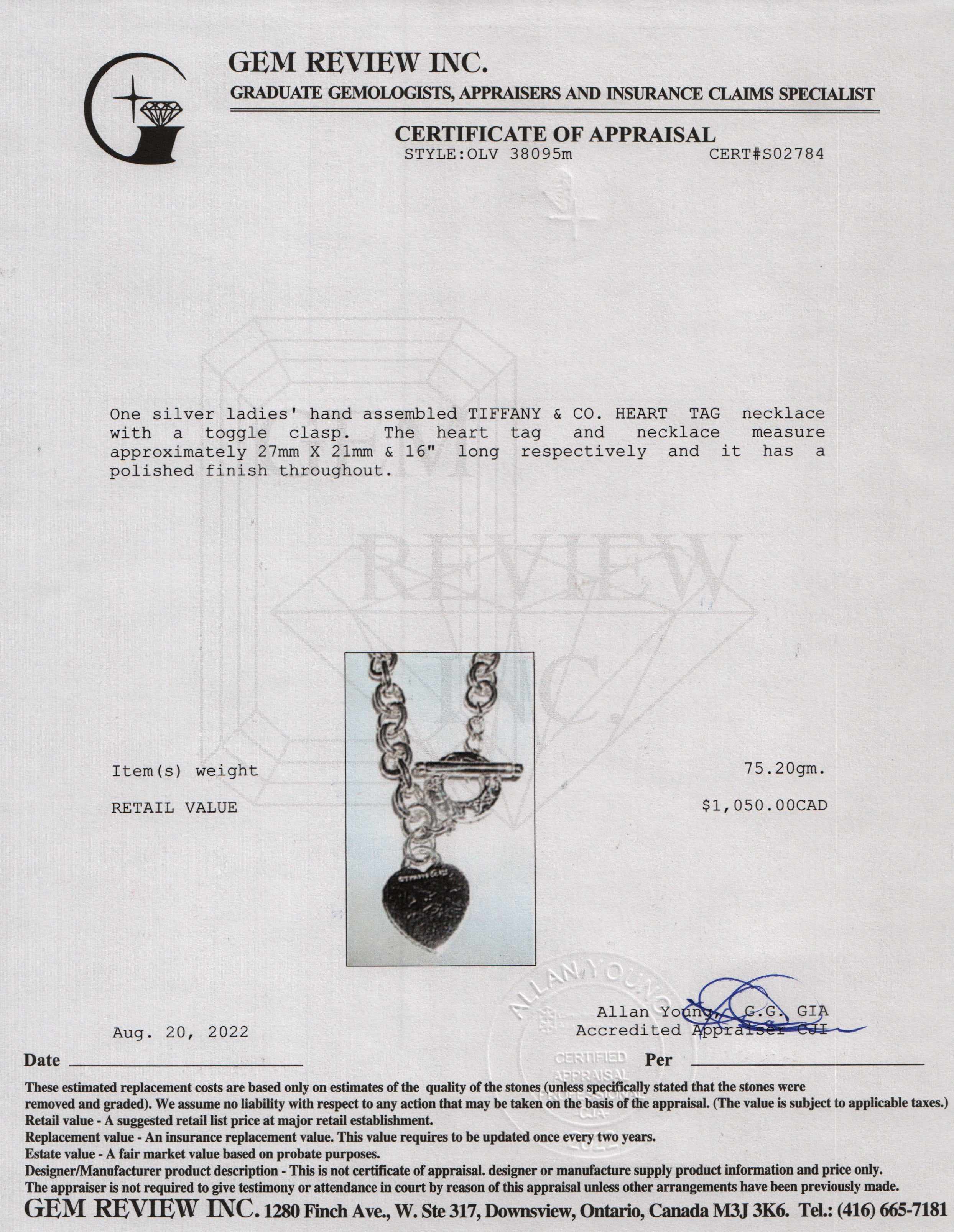 Tiffany & Co. Heart Tag Necklace with Toggle Clasp