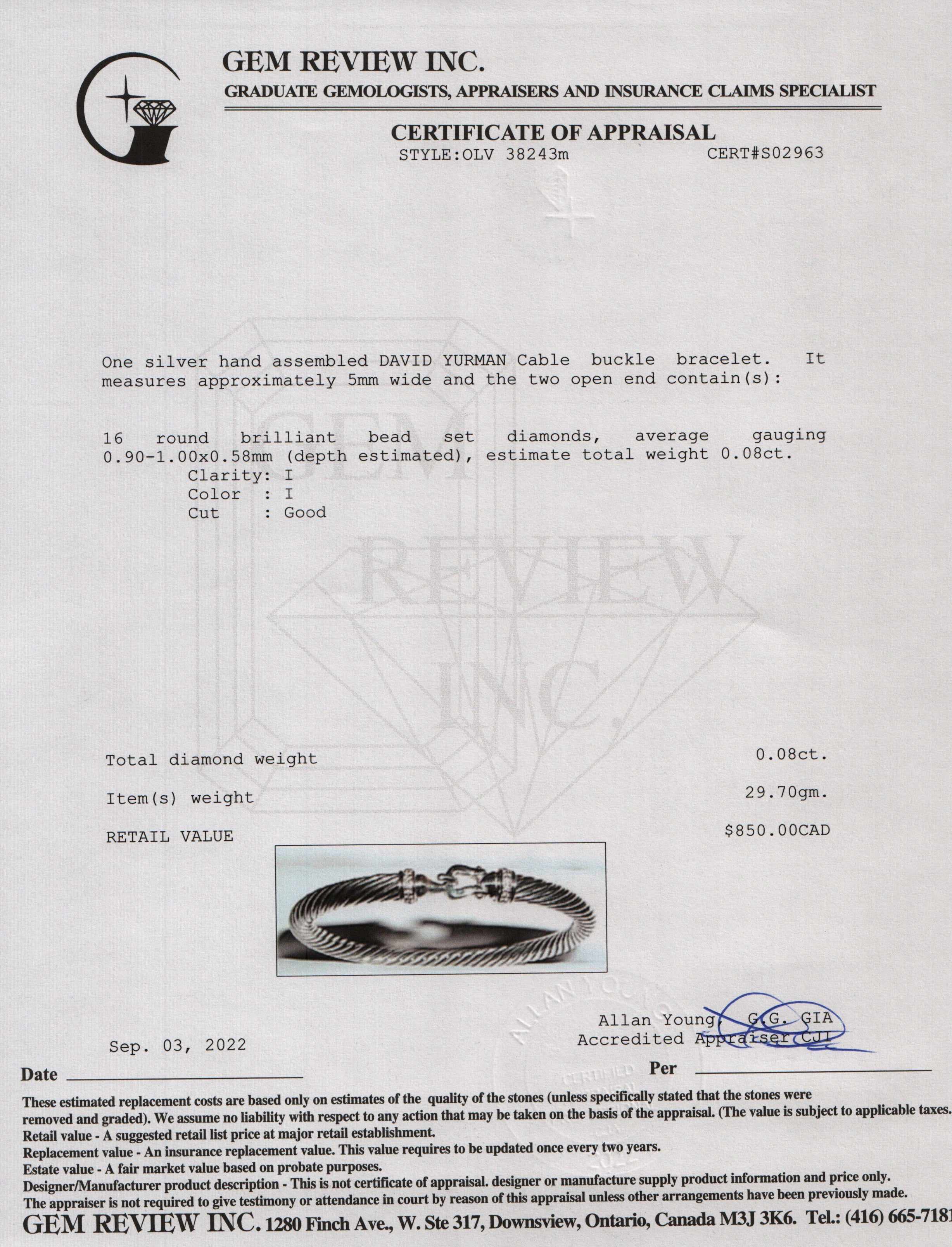 David Yurman Diamond Buckle Bracelet