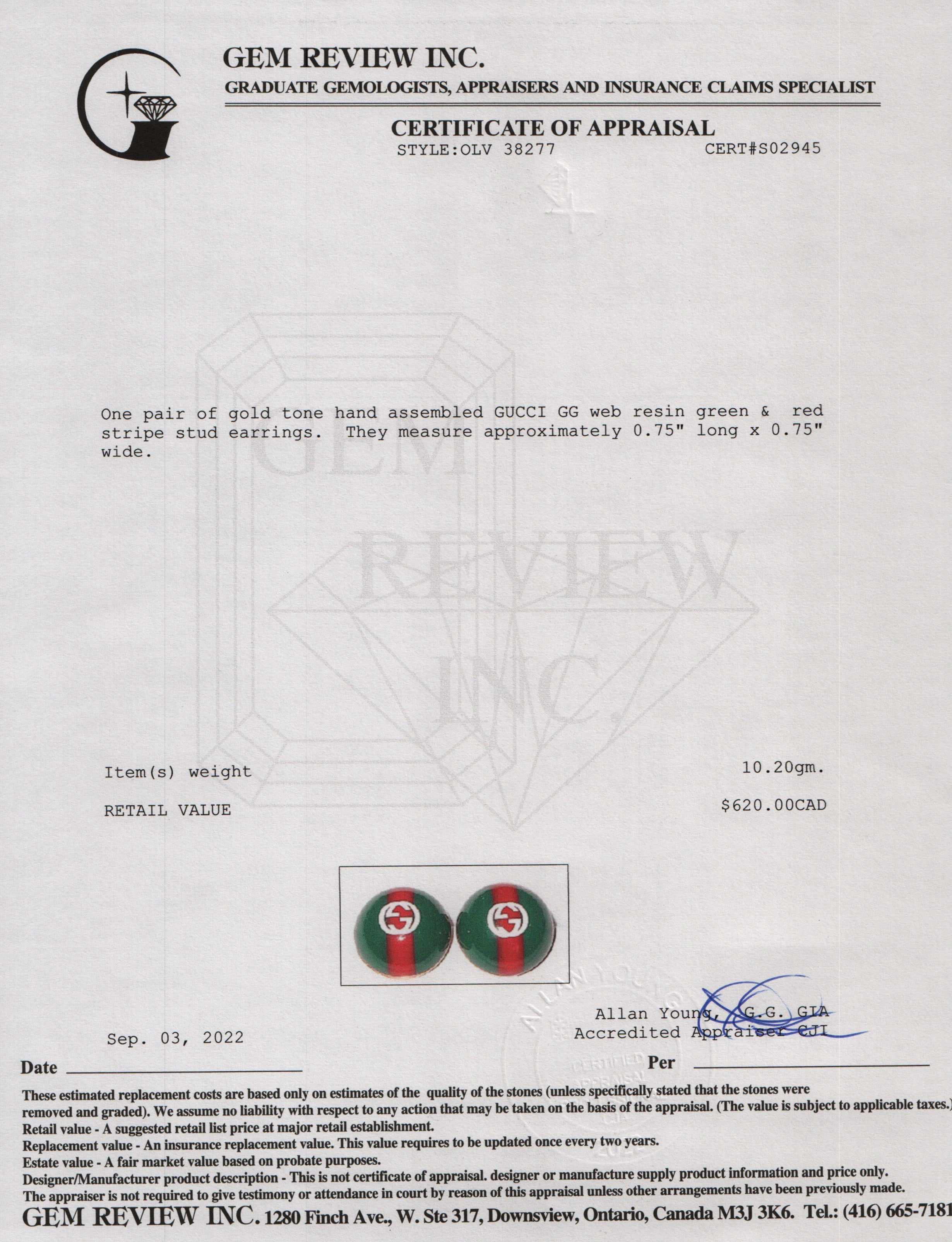 Gucci Web Resin Stud Earrings