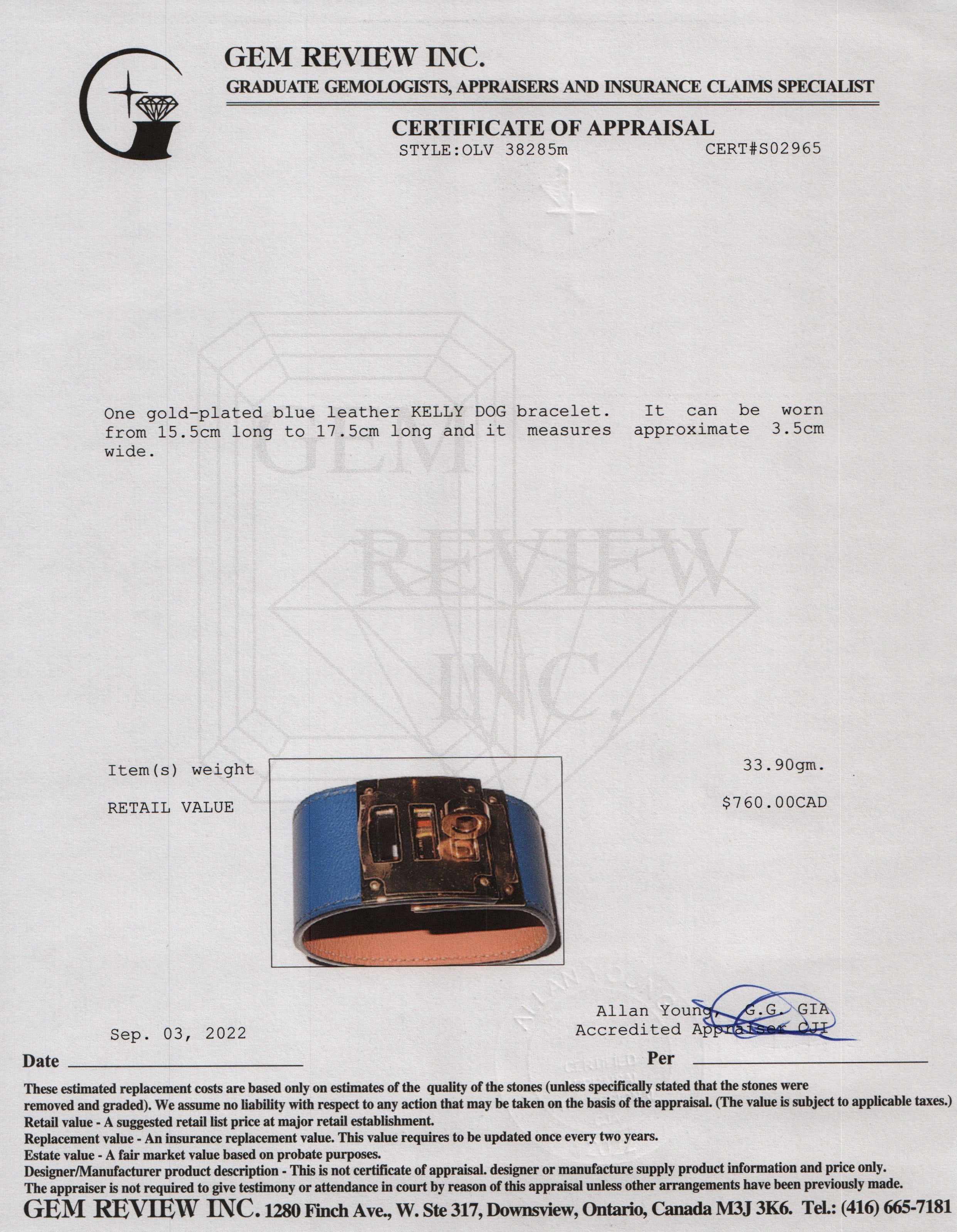 Hermes Kelly Dog Bracelet