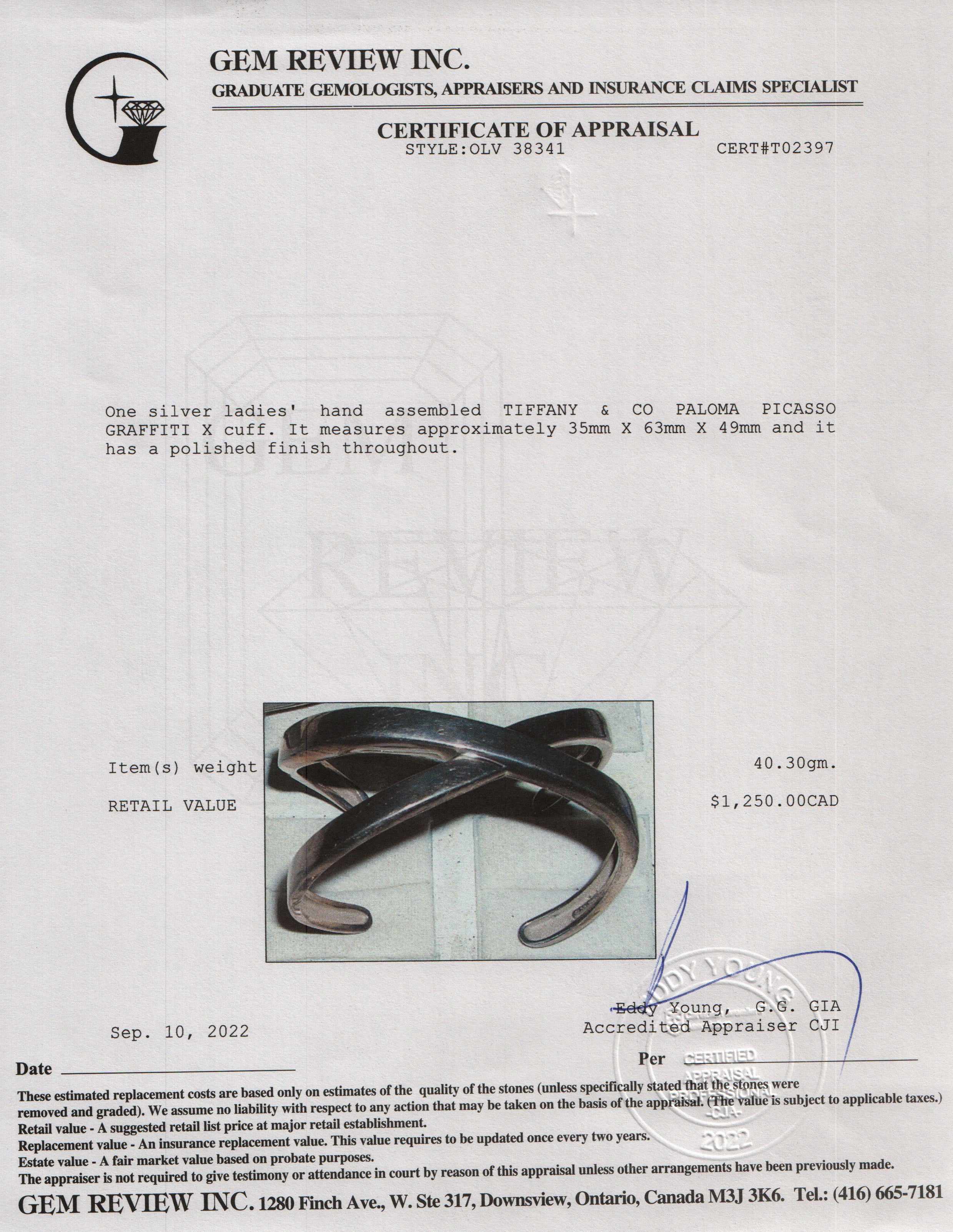 Tiffany & Co. Paloma Picasso Graffiti X Cuff