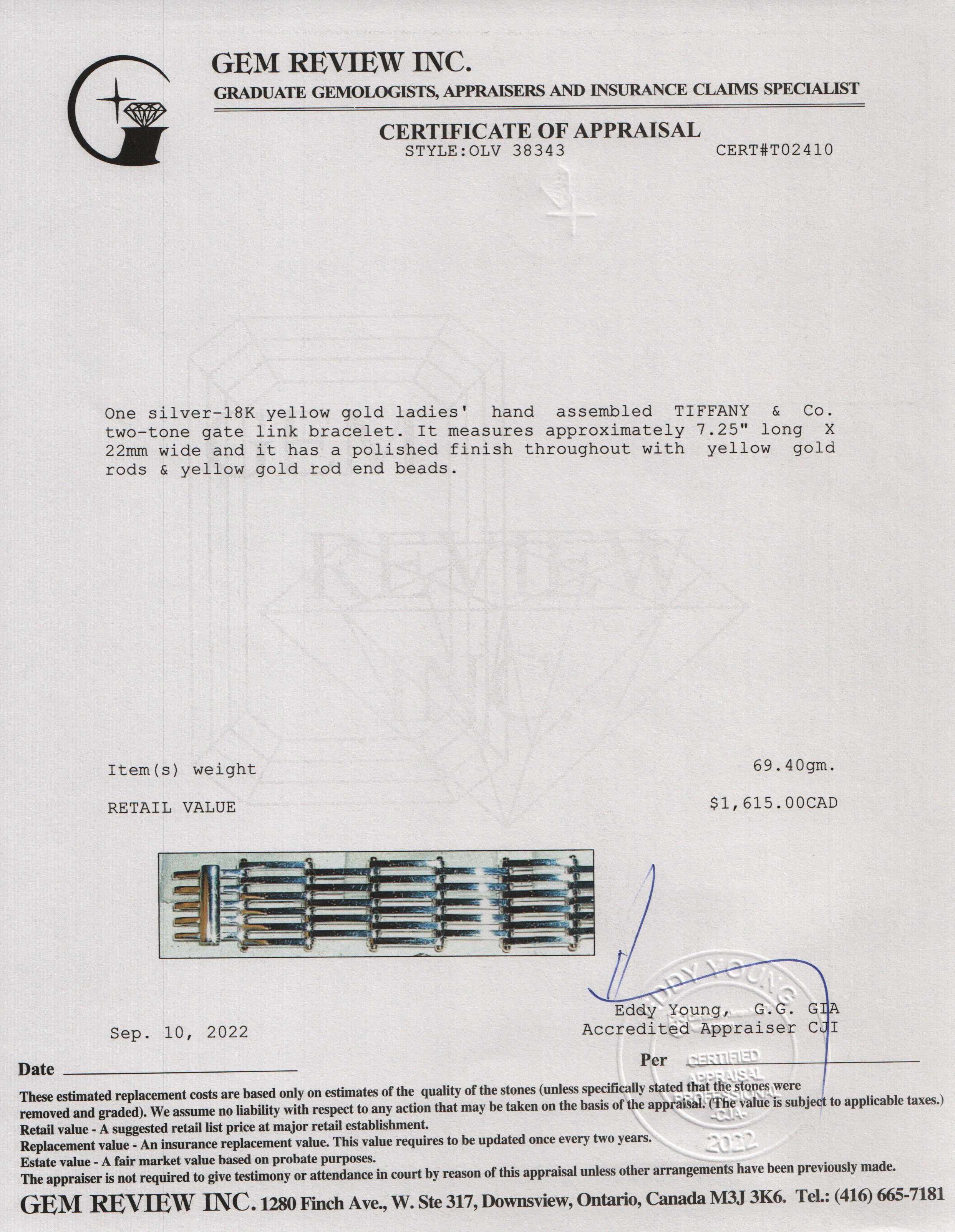 Tiffany & Co. Two-Tone Gate Link Bracelet