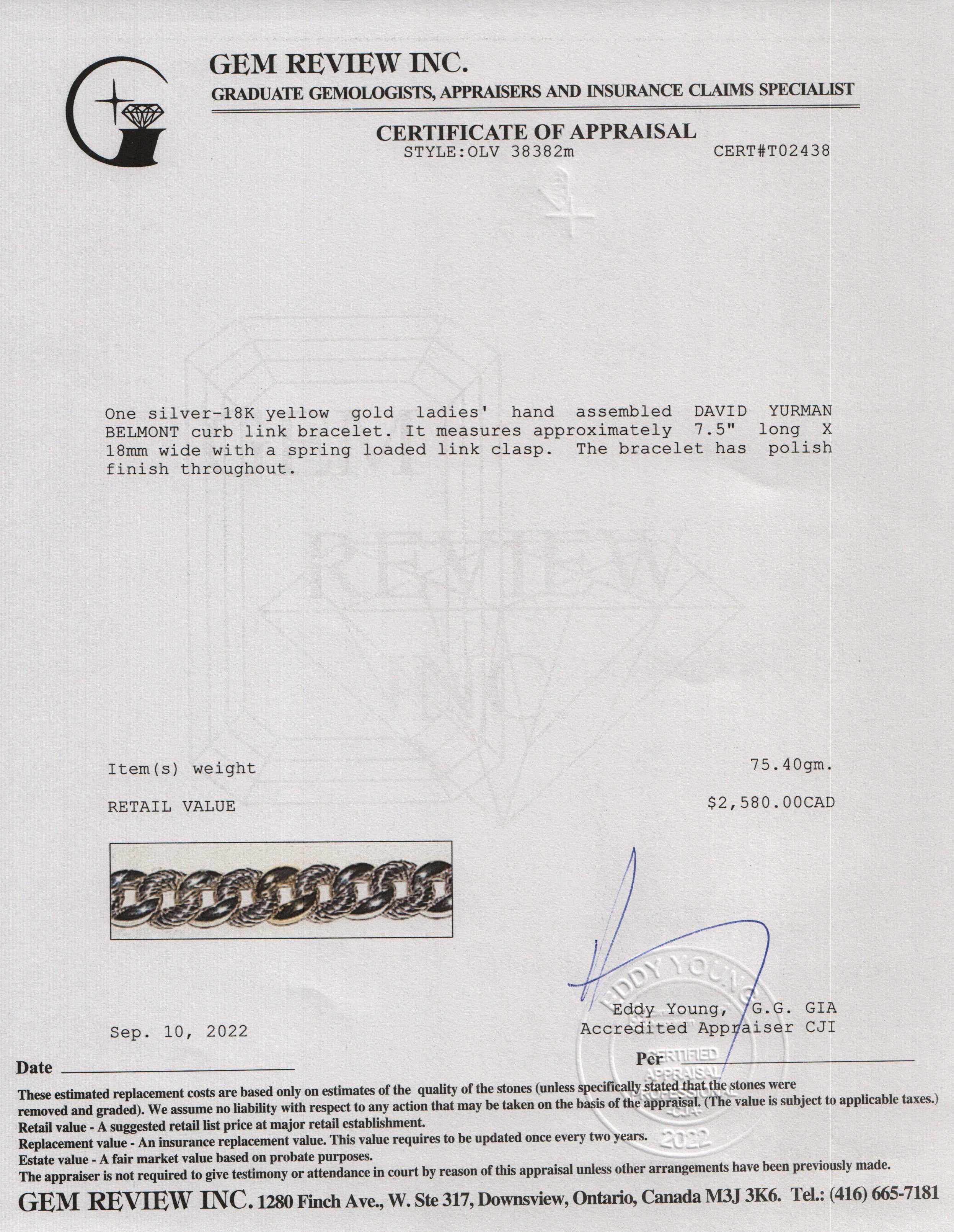 David Yurman Two-Tone Belmont Curb Link Bracelet