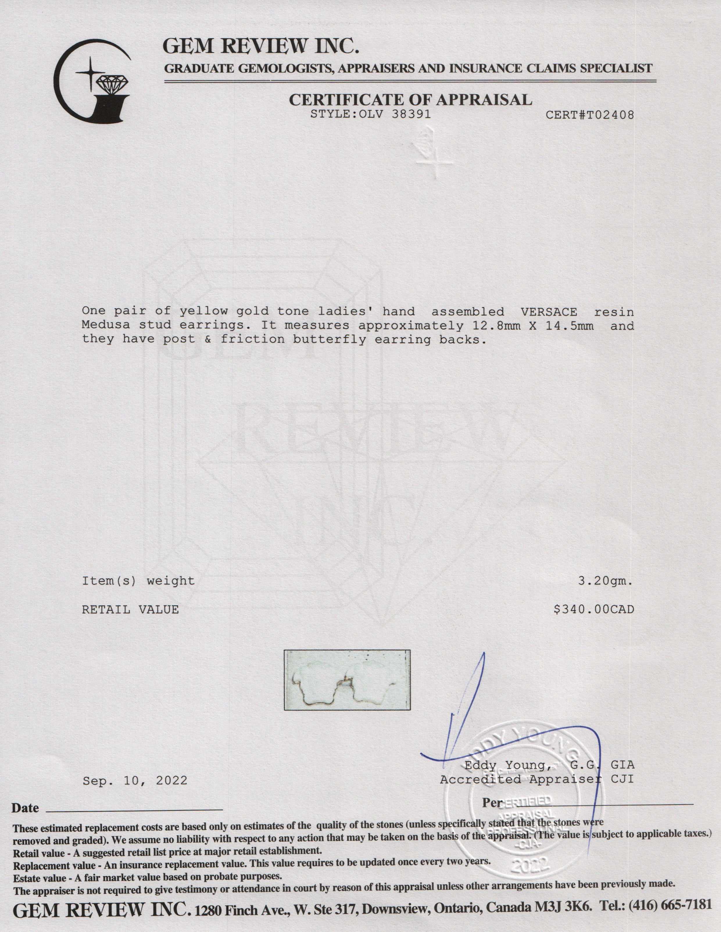 Versace Resin Medusa Stud Earrings