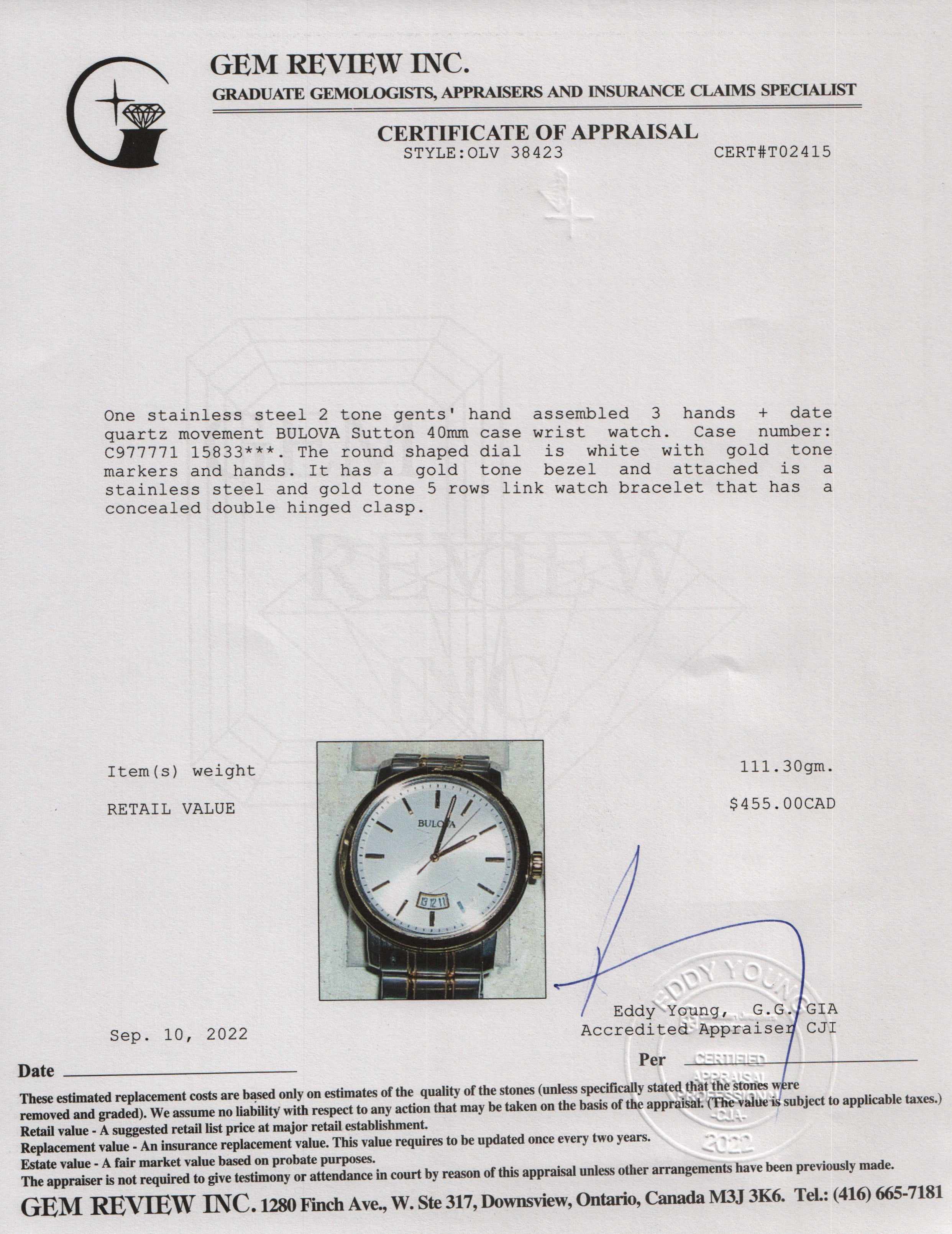 Bulova Two-Tone Sutton Watch