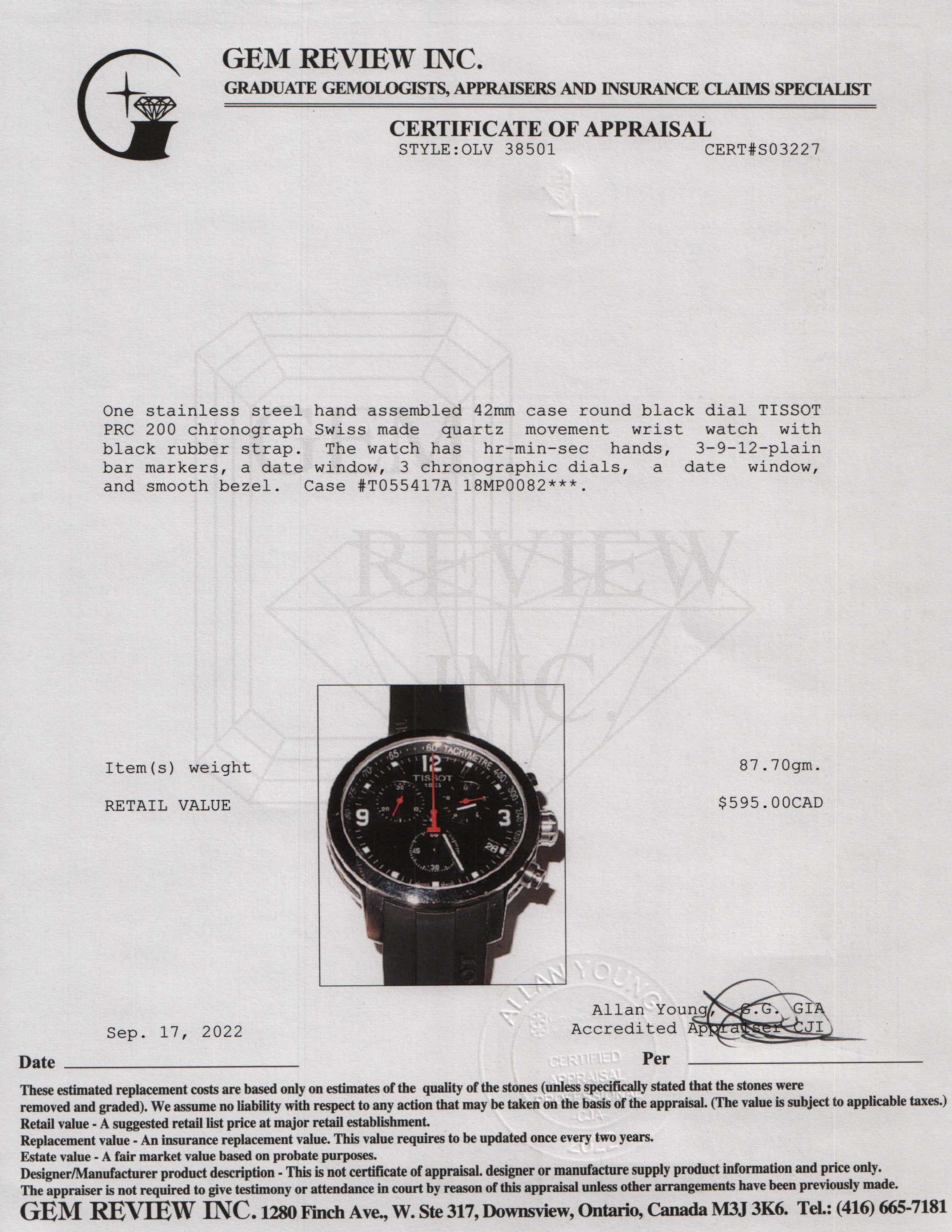 Tissot PRC 200 Chronograph Watch w/ Box