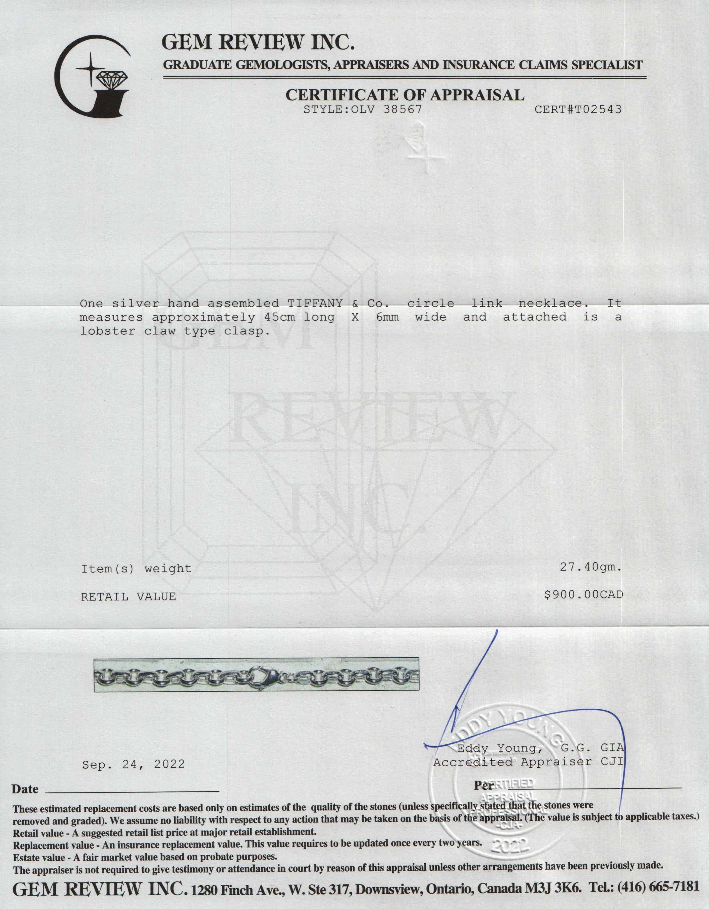 Tiffany & Co. Circle Link Chain Necklace