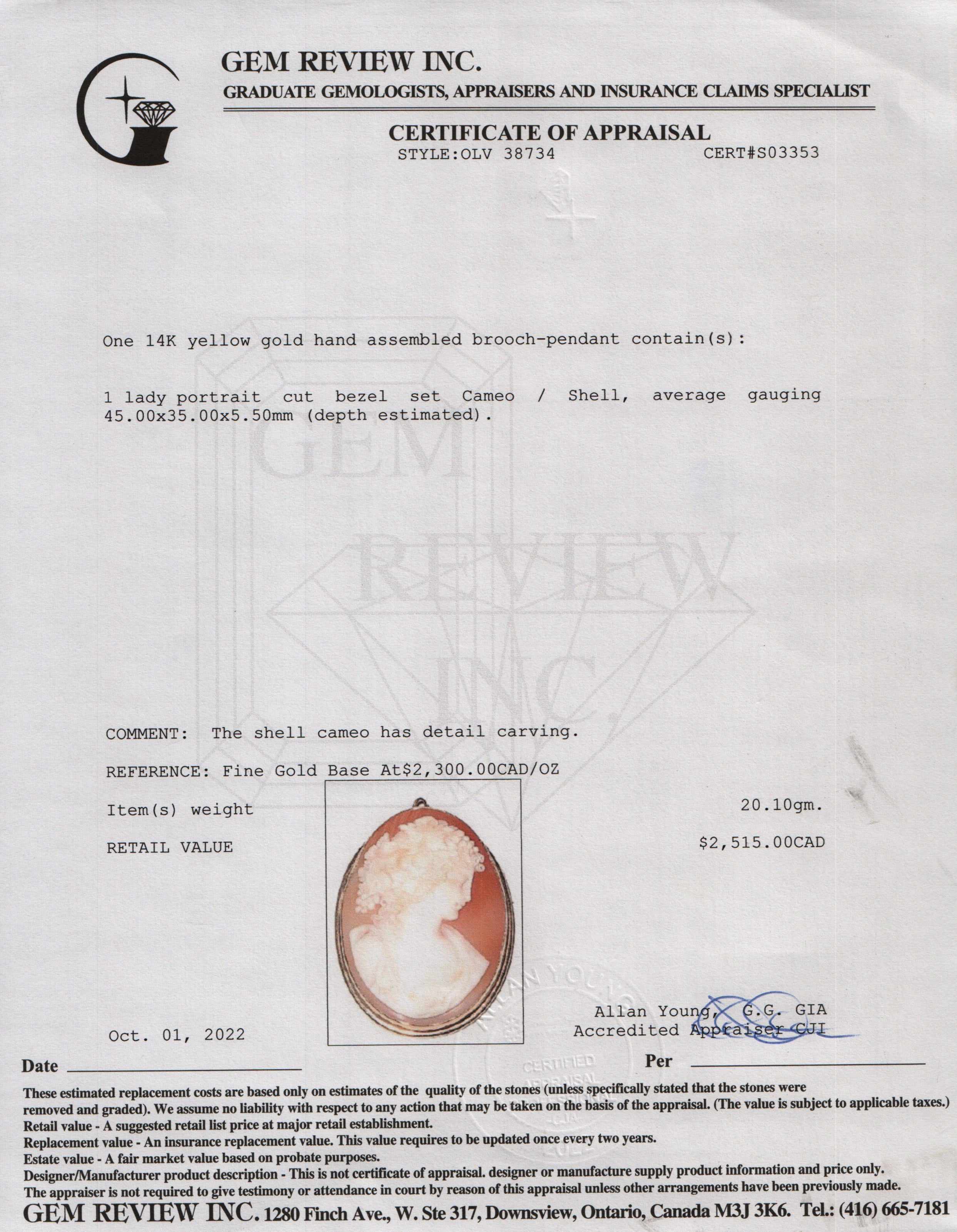 Antique Cameo Brooch/Pendant