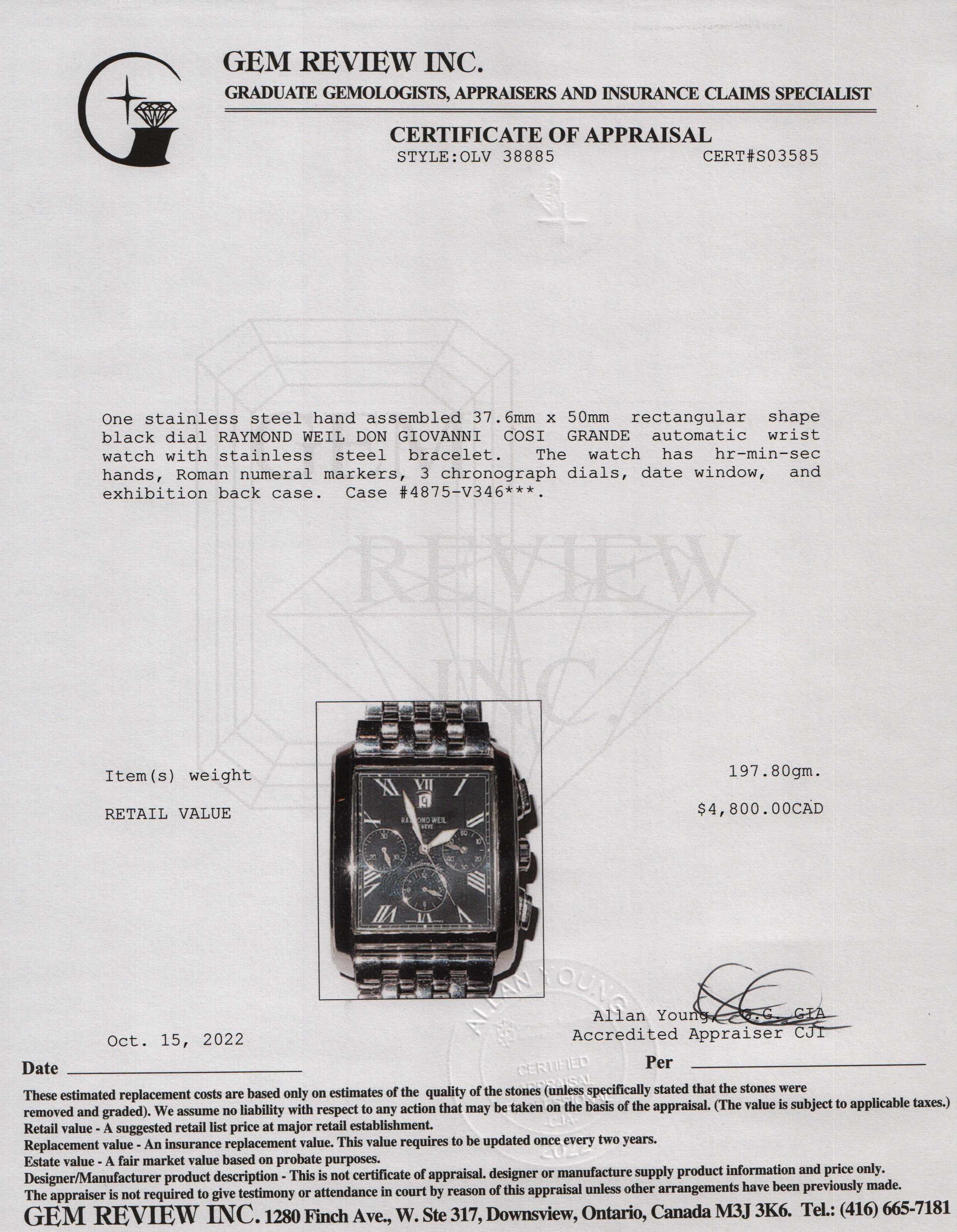 Raymond Weil Don Giovanni Cosi Grande Automatic Watch