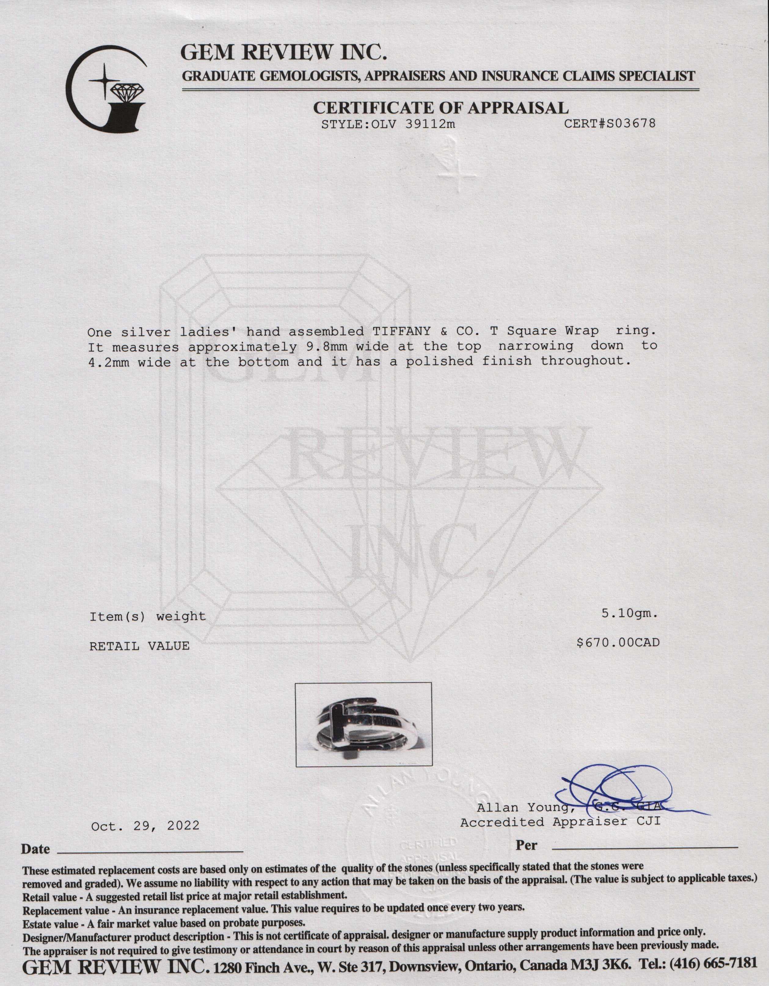 Tiffany & Co. T Square Wrap Ring