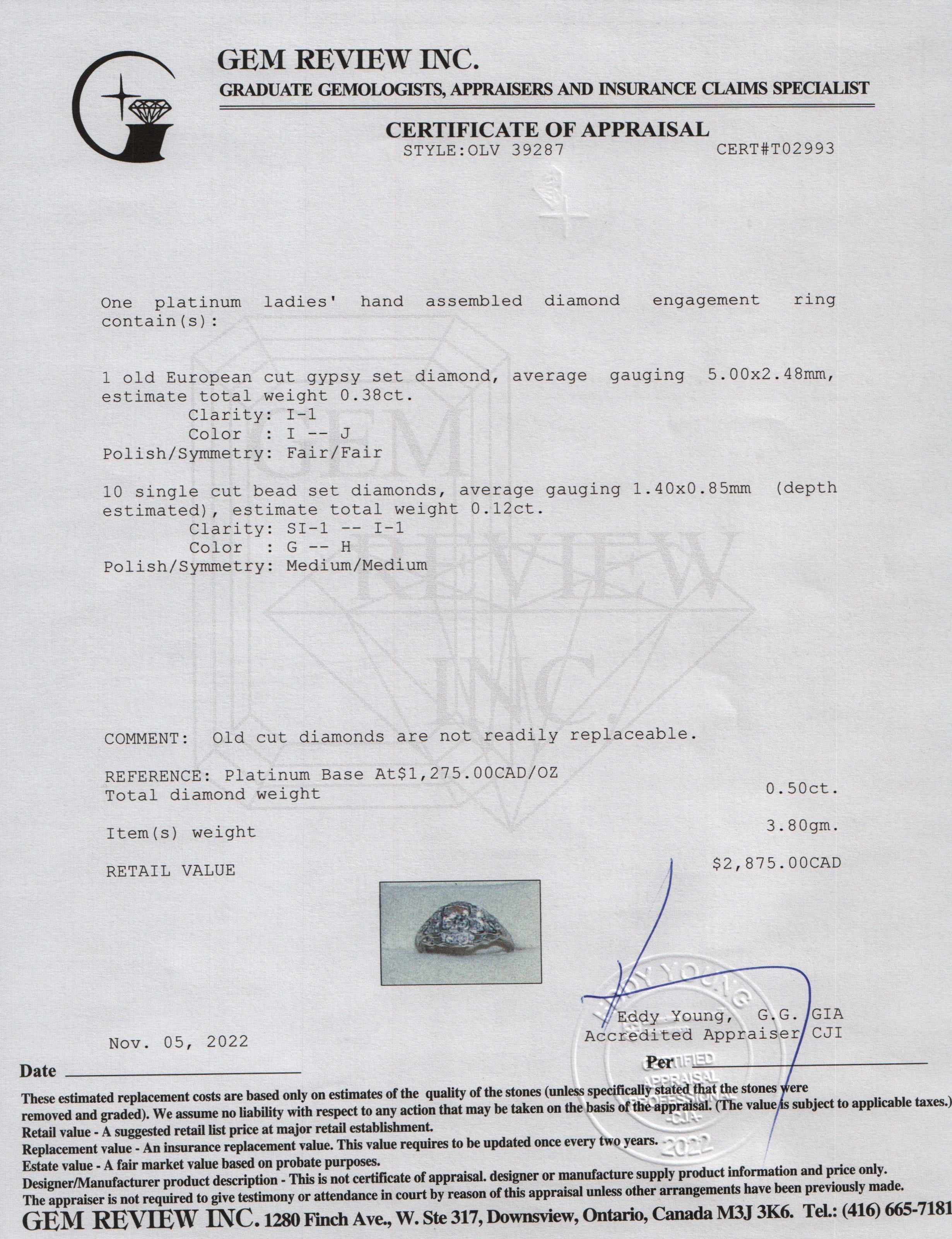 Antique Platinum Diamond Ring