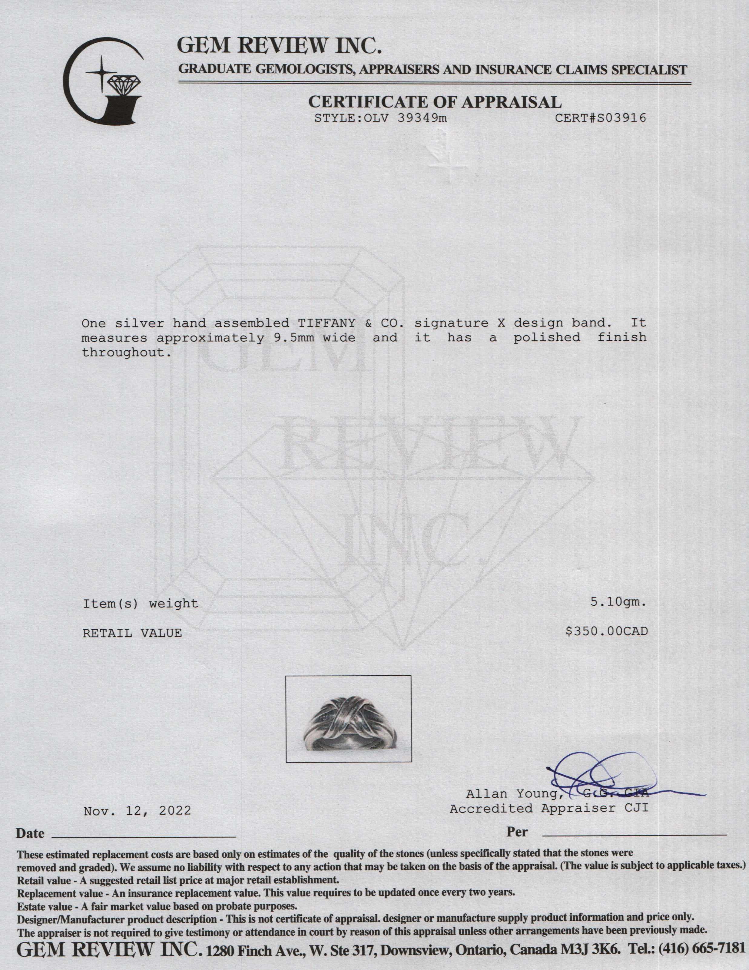 Tiffany & Co. Signature X Ring