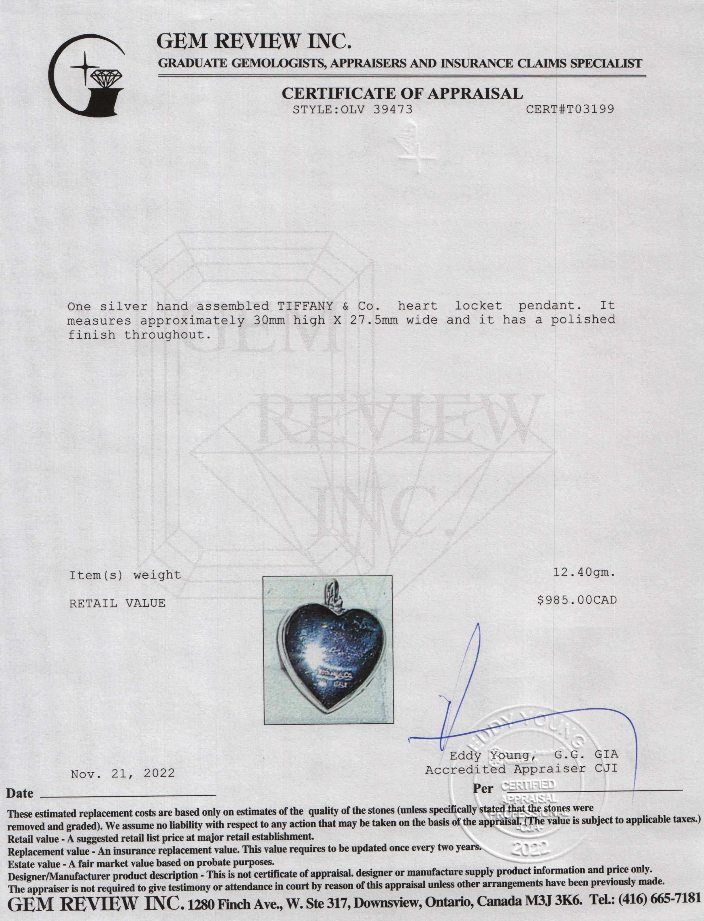 Tiffany & Co. Heart Locket Pendant