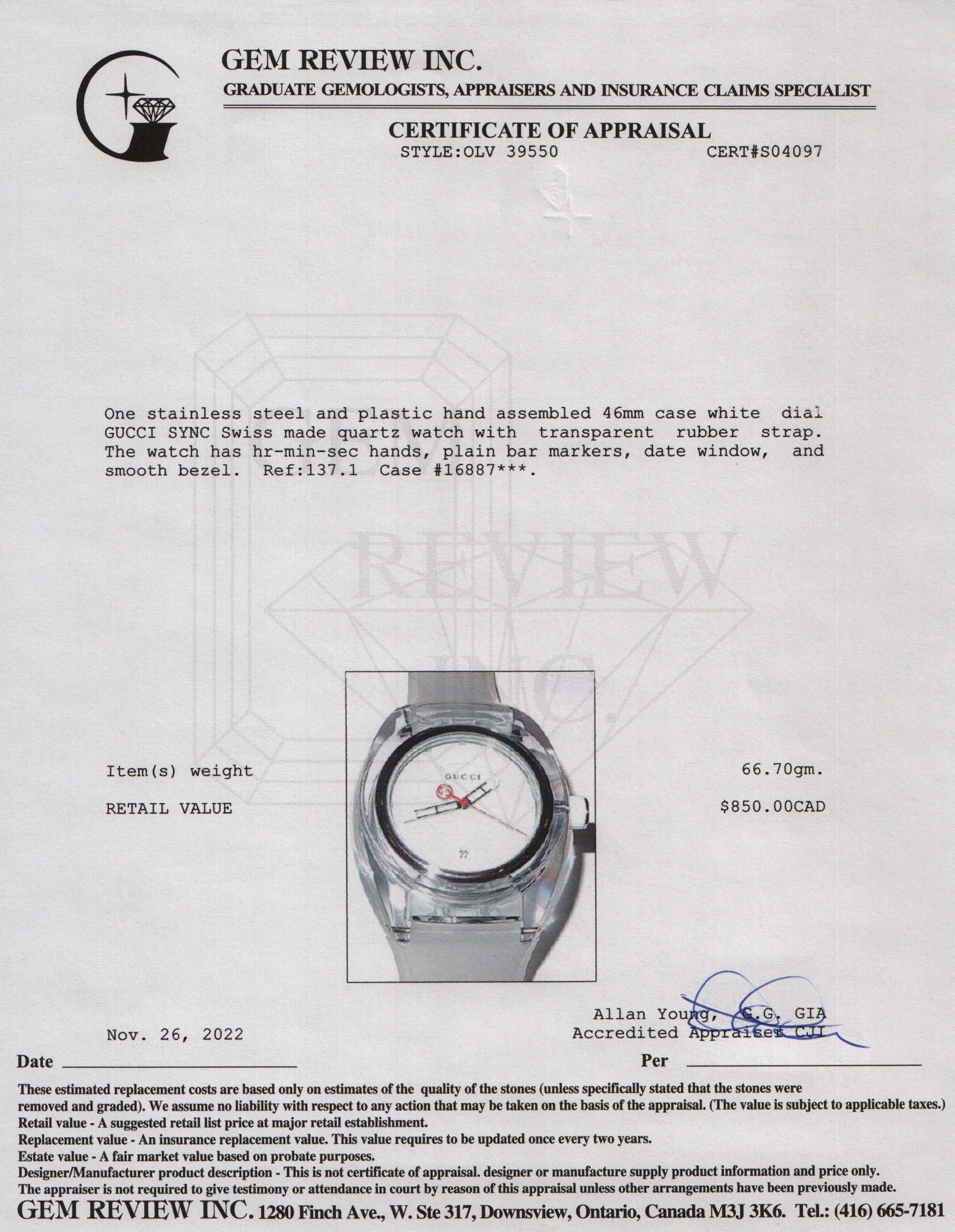 Gucci Sync Watch w/ Box