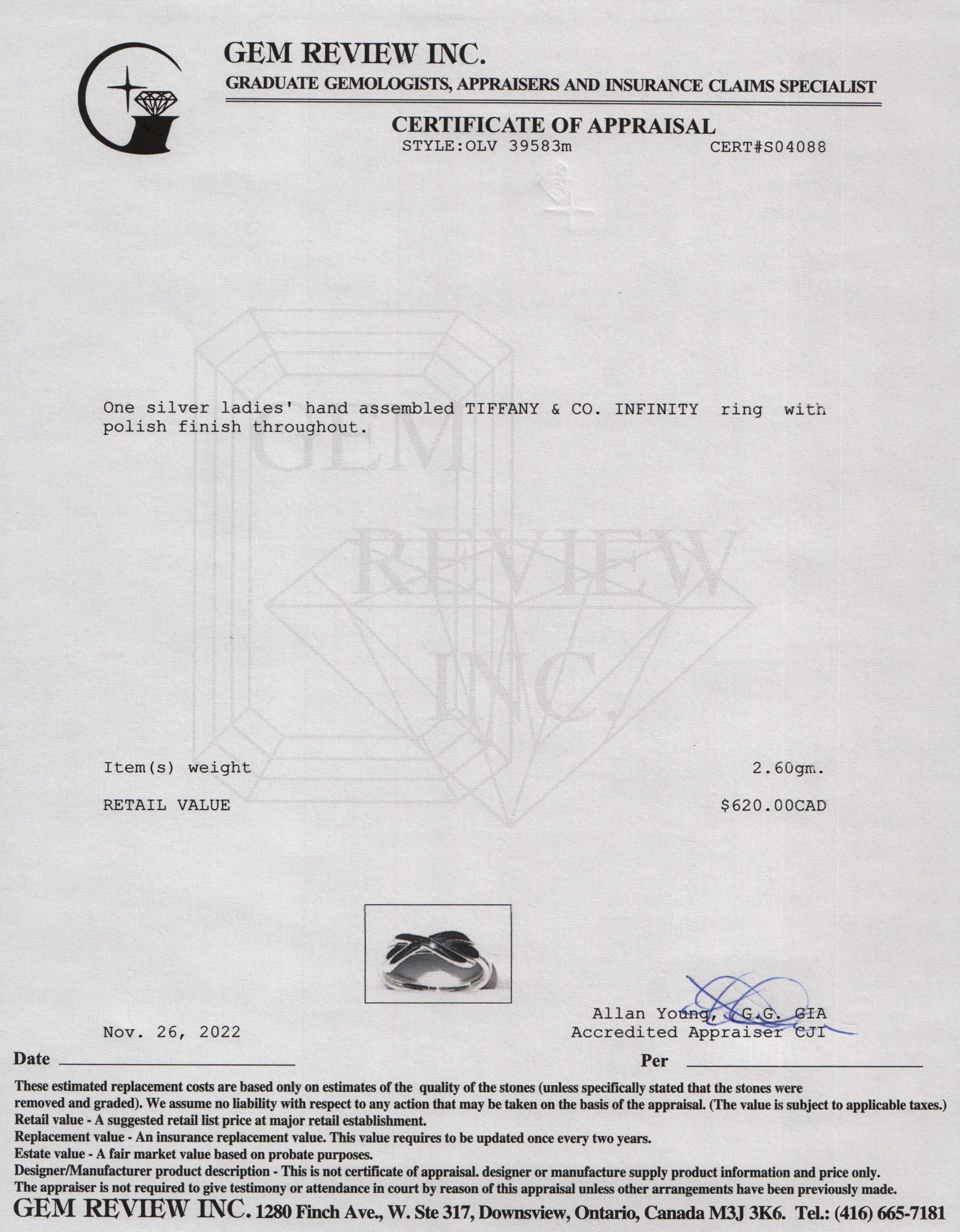 Tiffany & Co. Infinity Ring