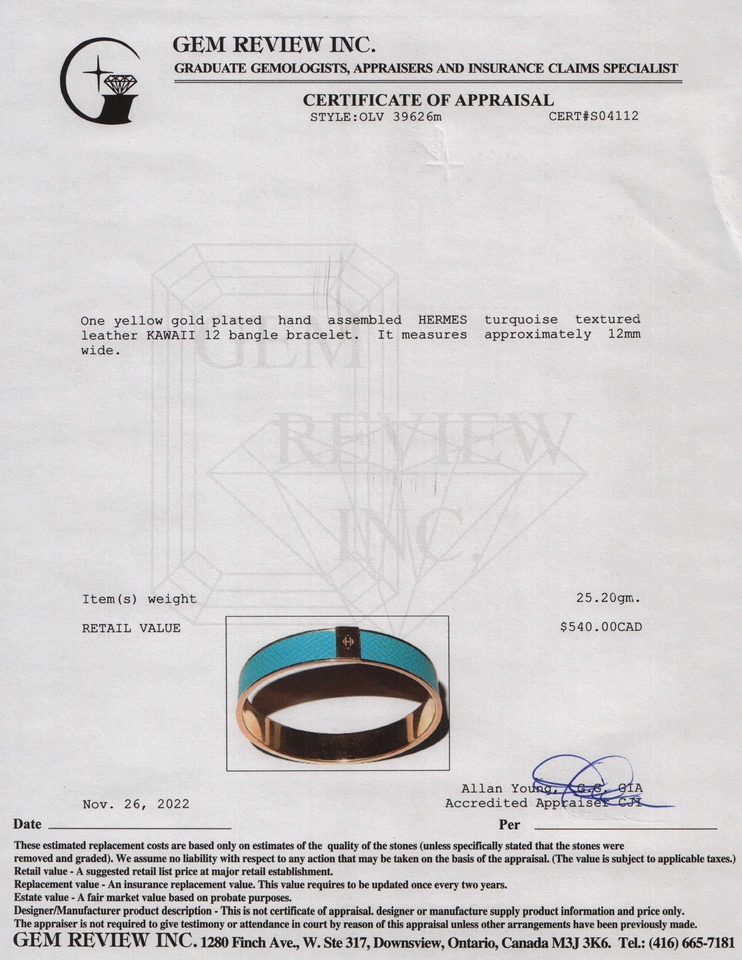 Hermes Kawaii 12 Bangle Bracelet