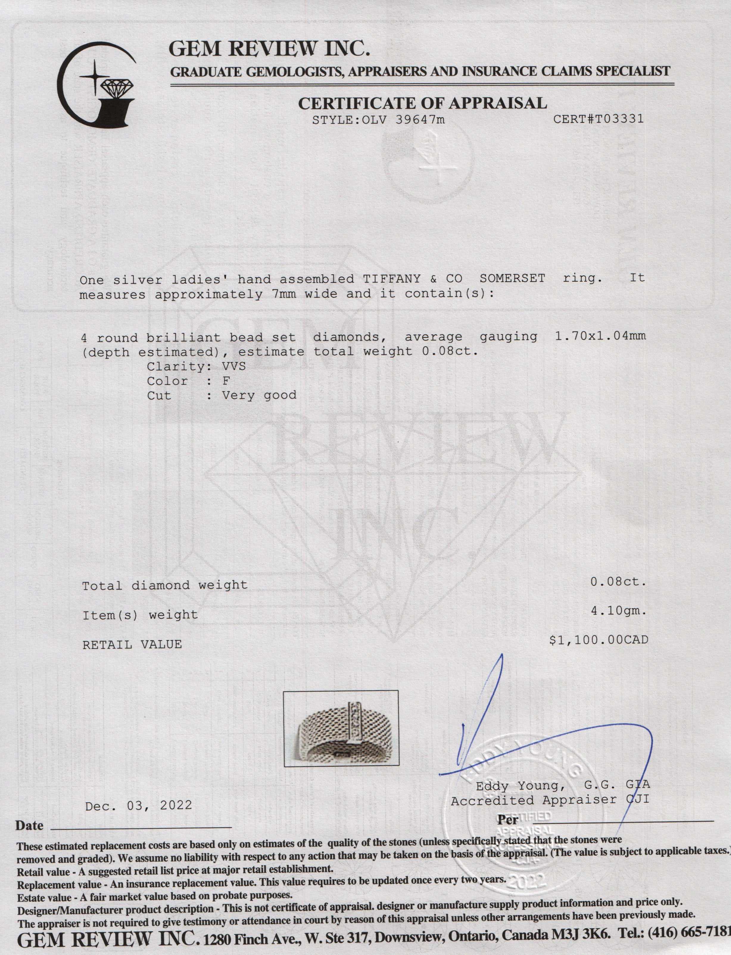 Tiffany & Co. Diamond Somerset Ring