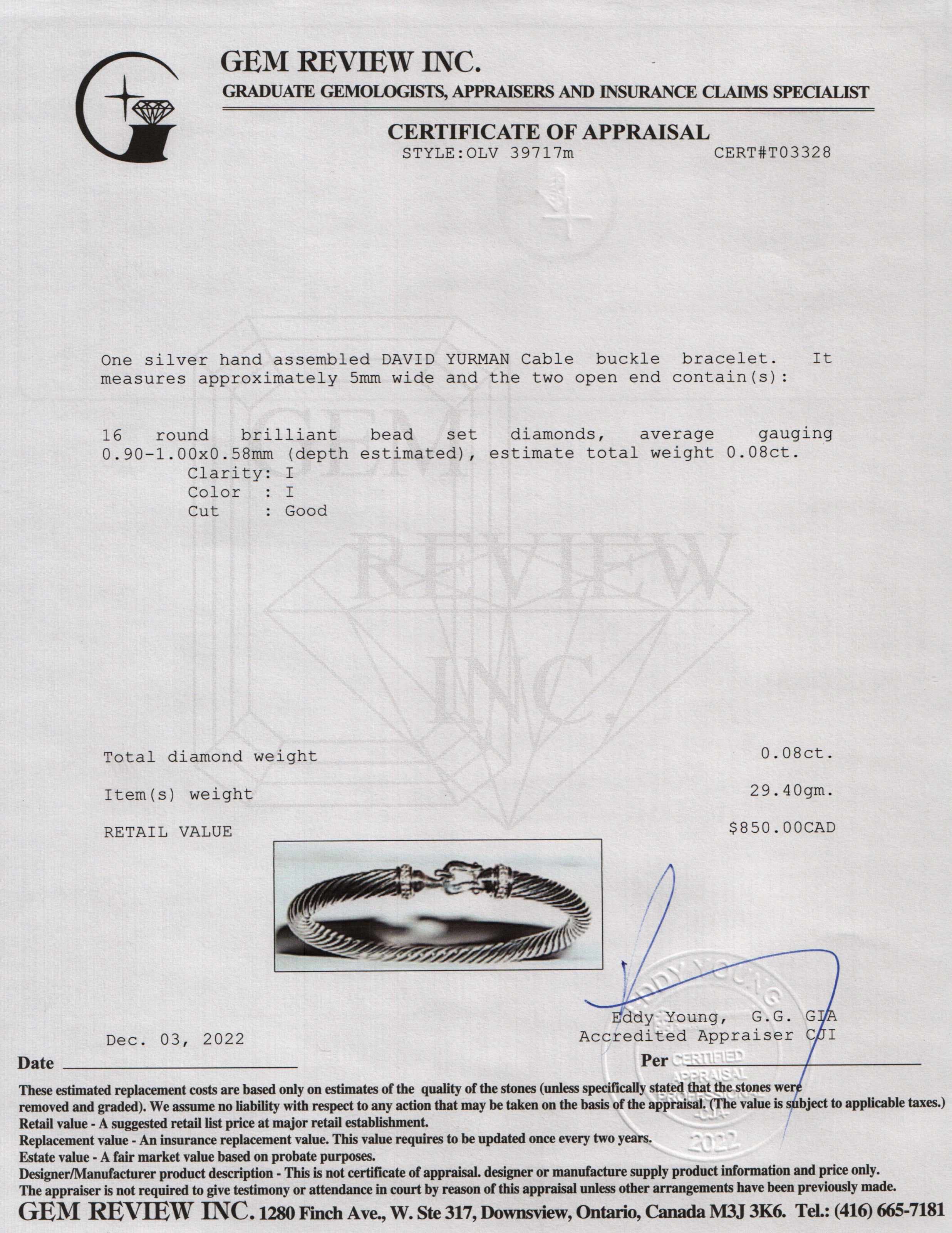 David Yurman Diamond Buckle Bracelet