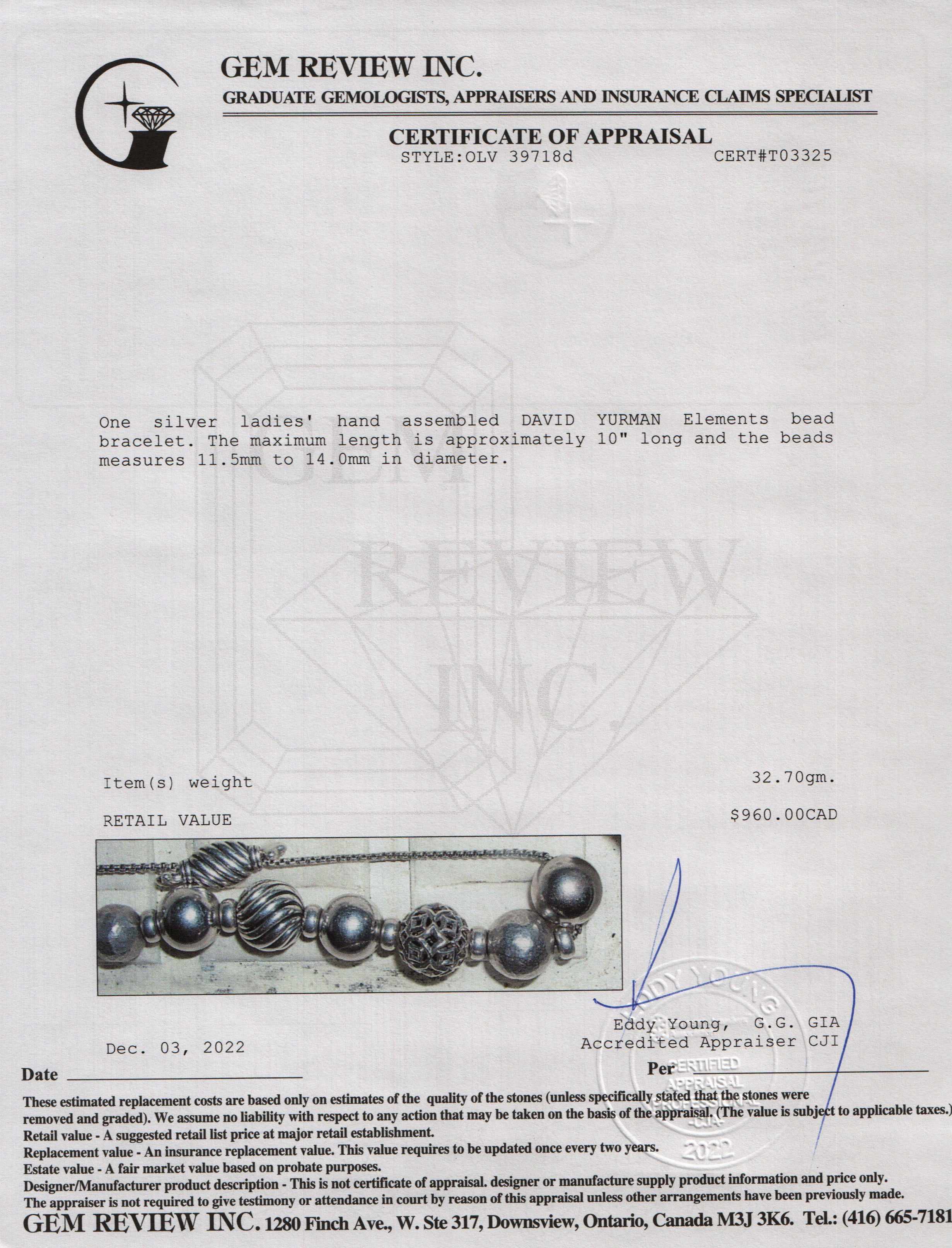 David Yurman Elements Bead Bracelet