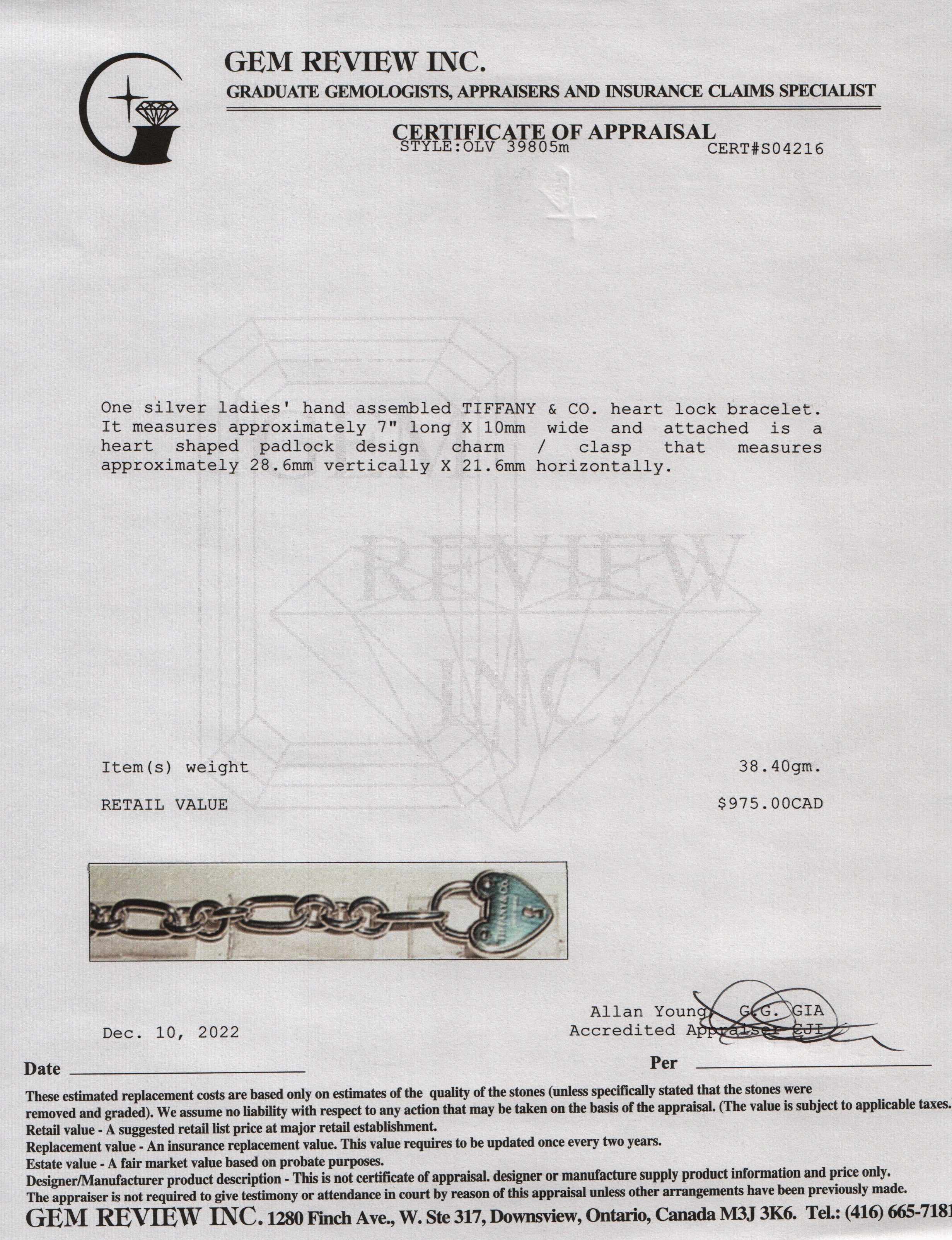 Tiffany & Co. Heart Lock Bracelet