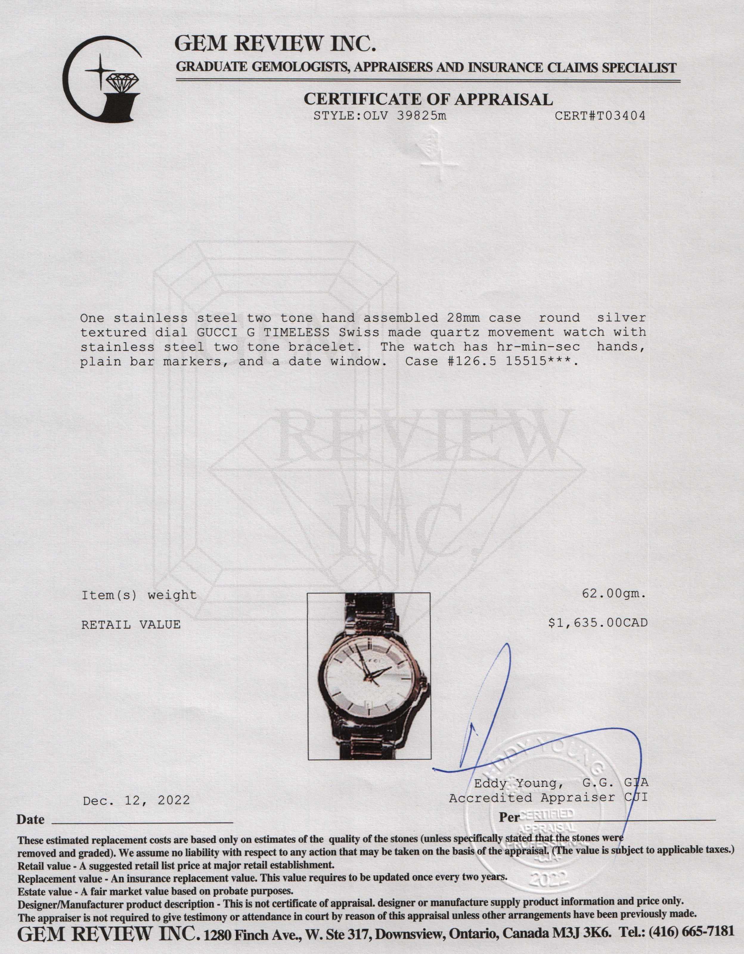 Gucci Two-Tone G-Timeless Watch w/ Box