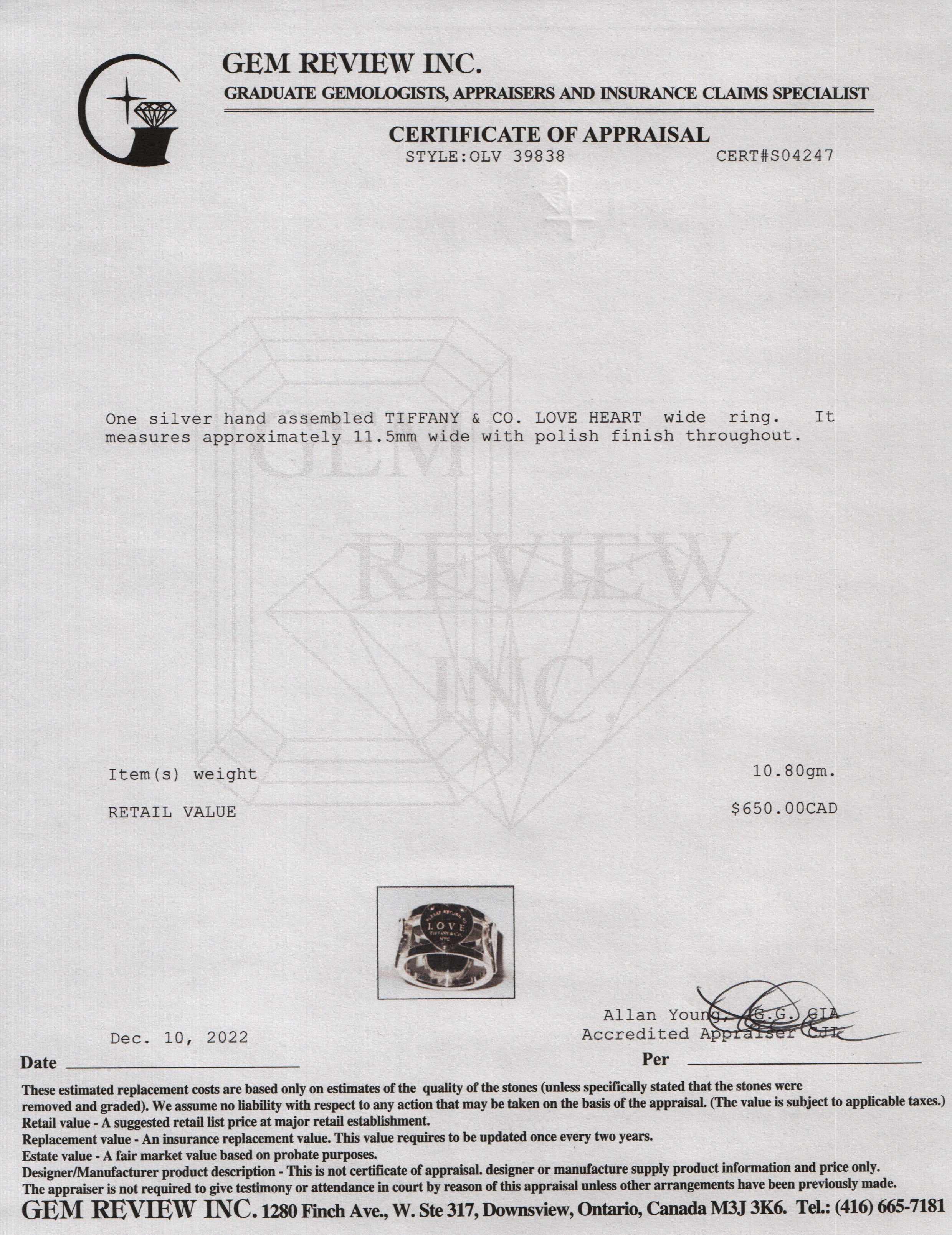 Tiffany & Co. Return to Tiffany Love Heart Wide Ring