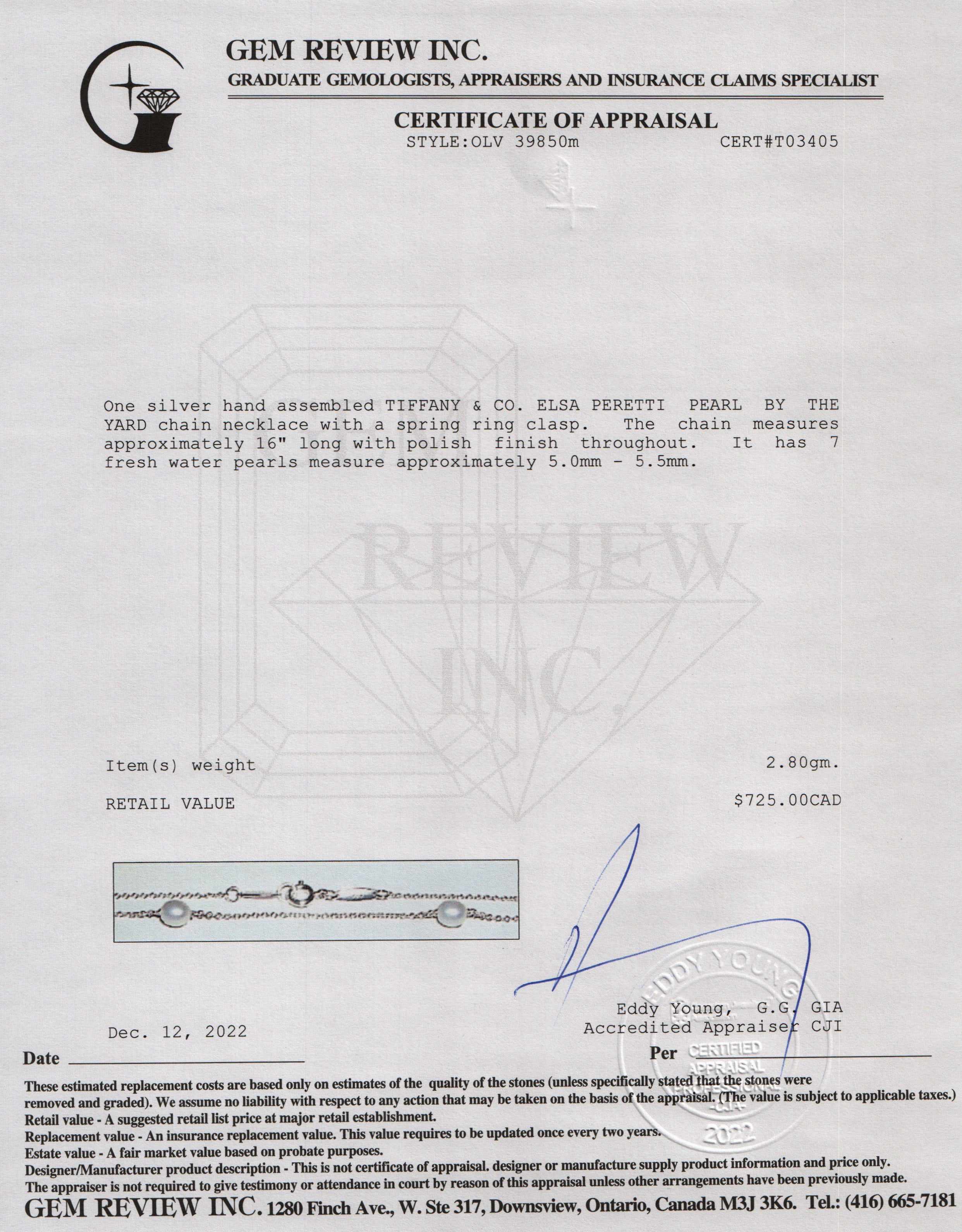 Tiffany & Co. Elsa Peretti Pearls by the Yard Necklace