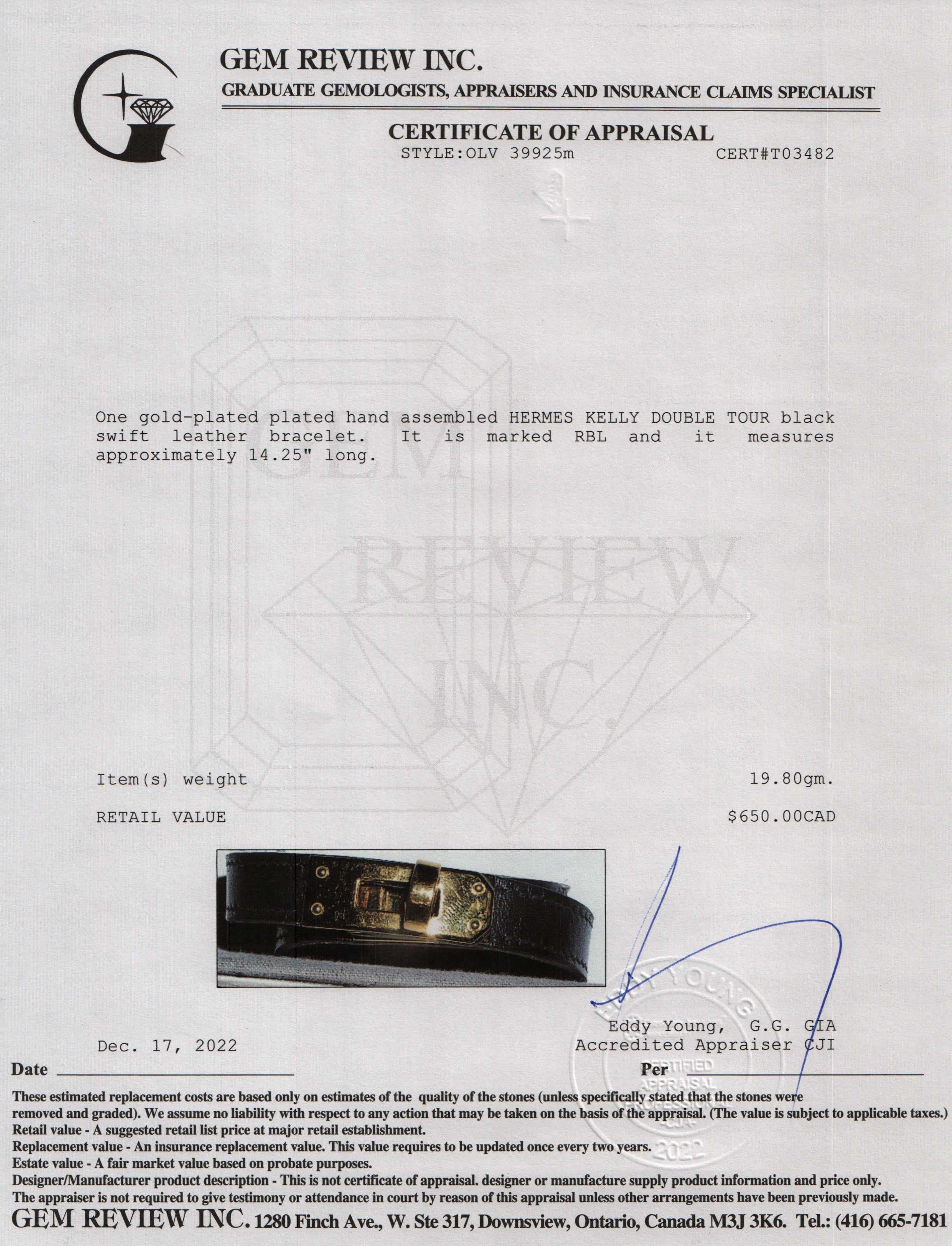 Hermes Kelly Double Tour Bracelet